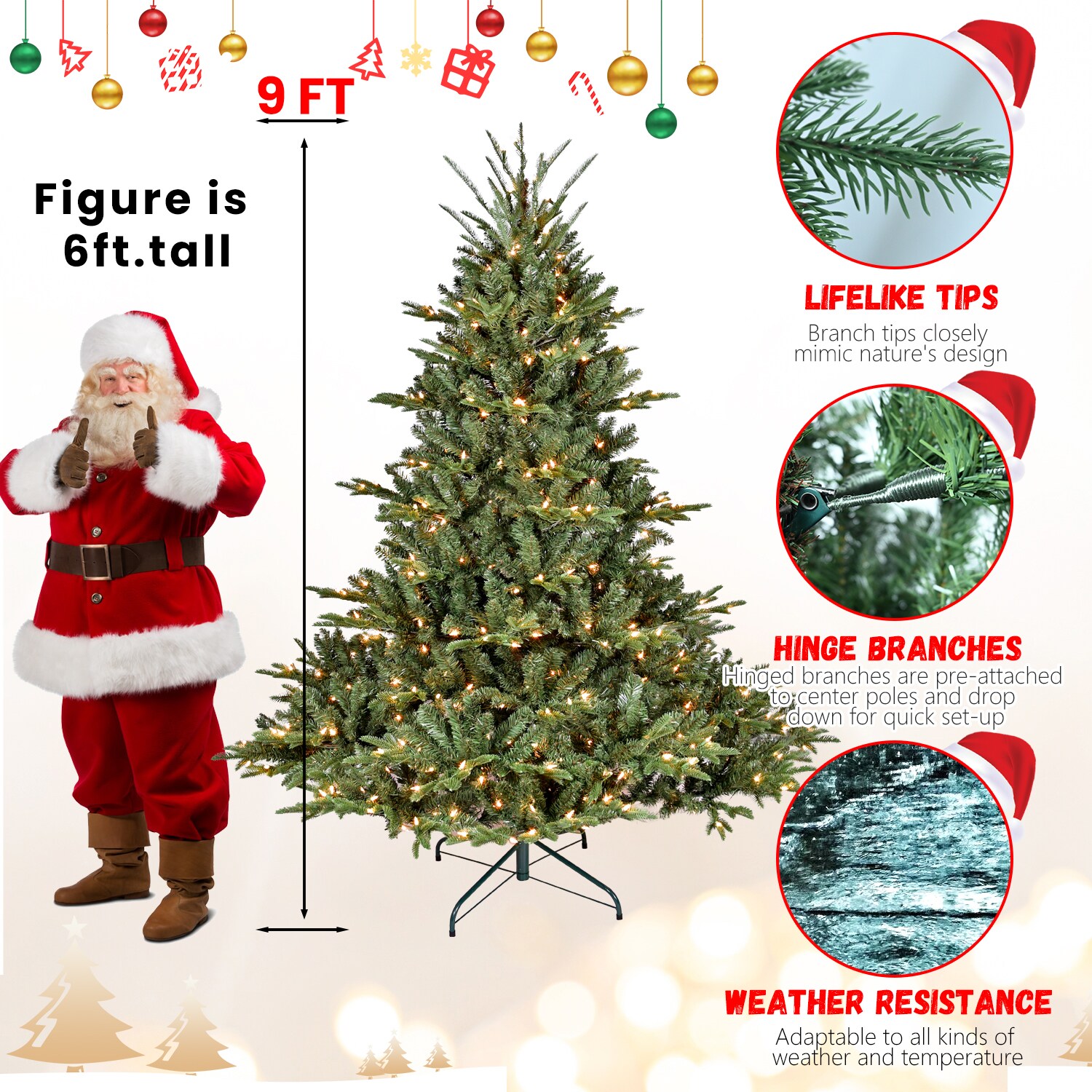 AAZJ NBC-64217LEDCL Artificial-Christmas-Trees - View #13