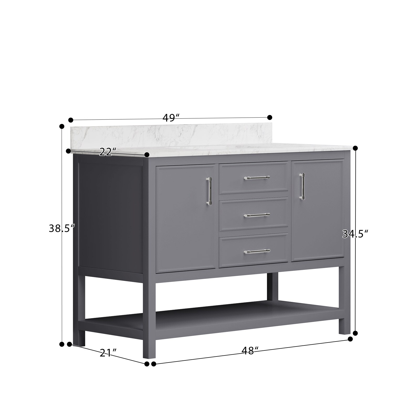 JEAREY DXRZJ-3S-YW Bath-Vanity-Combo - View #10