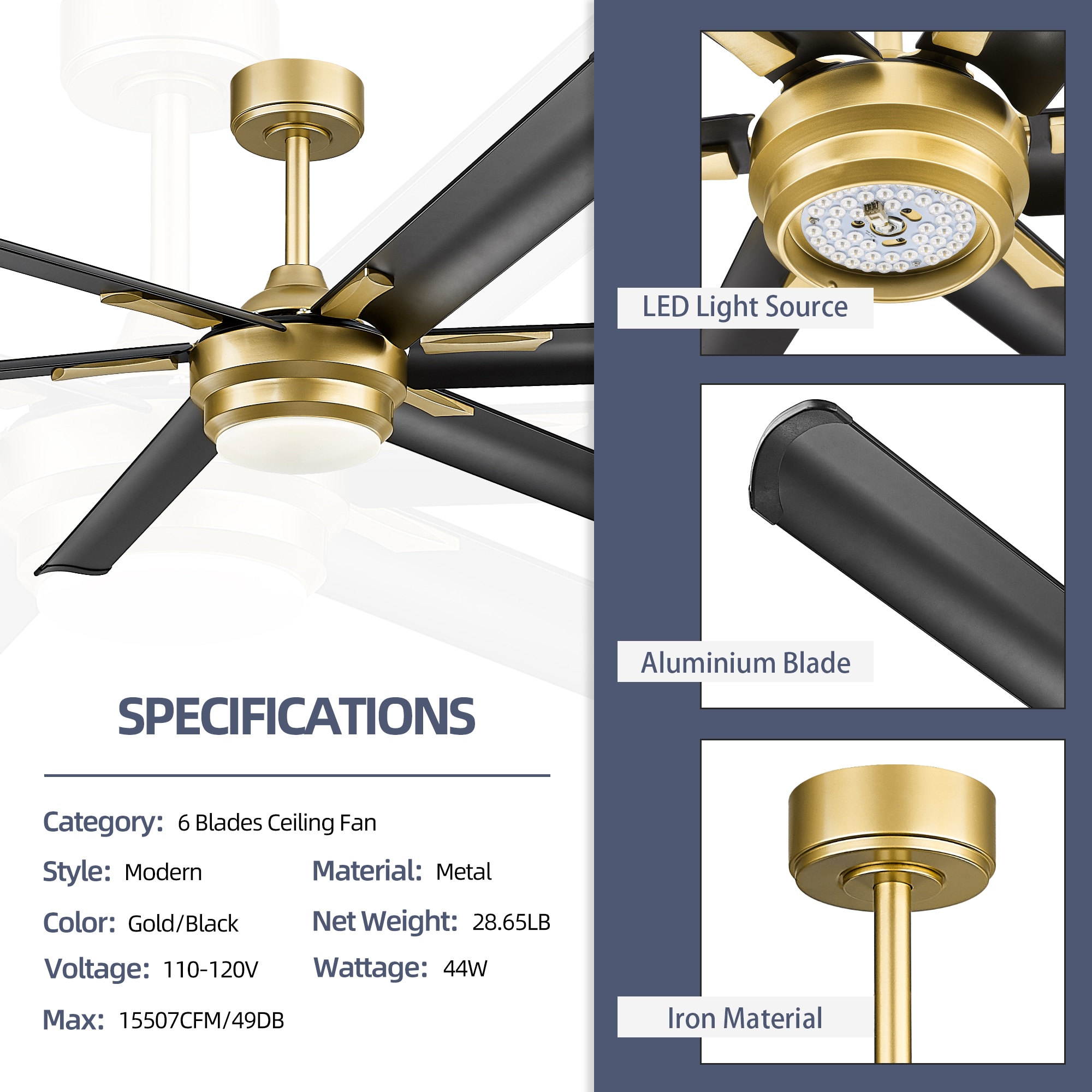 LTMATE LS72-YJ665 GB Ceiling-Fans - View #3