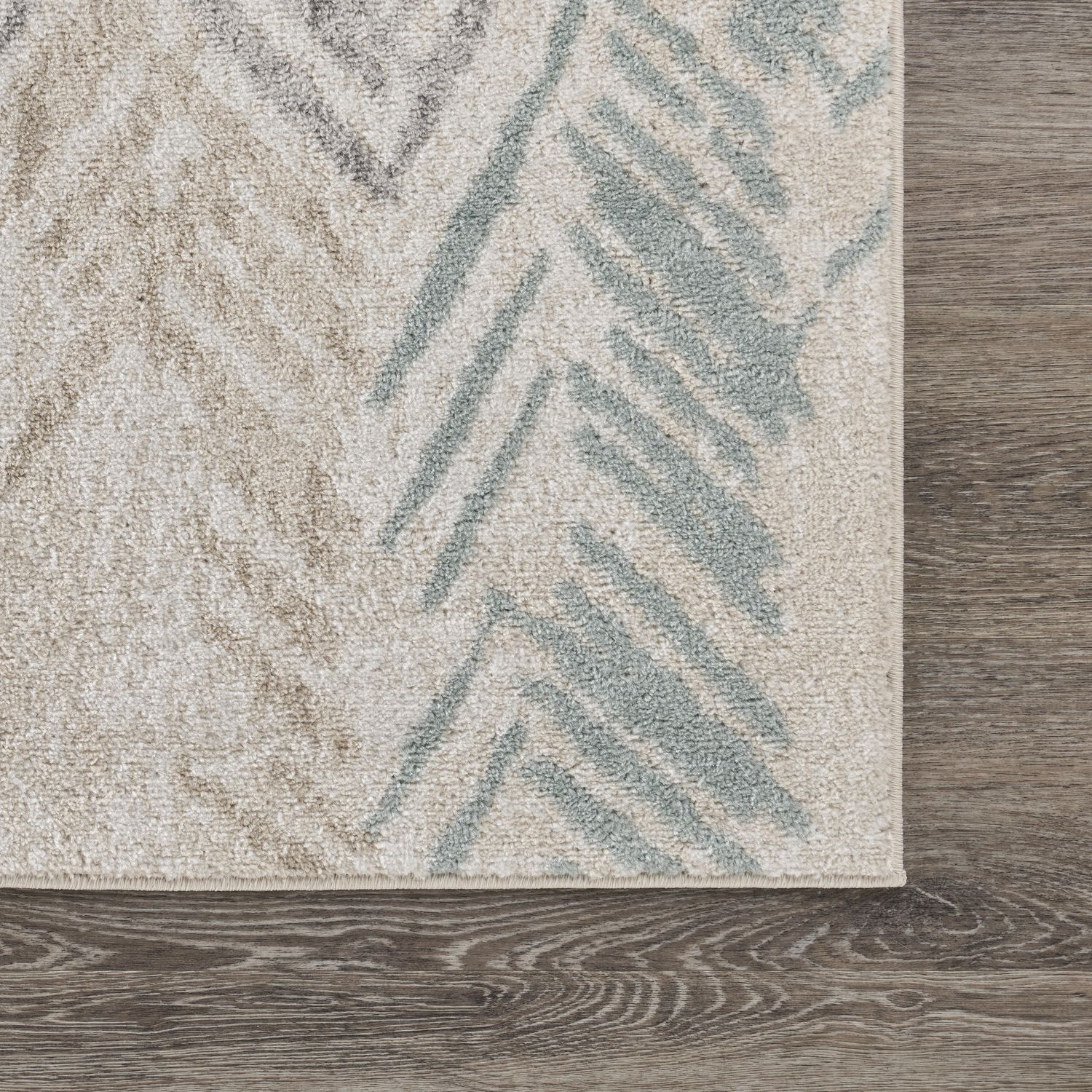 Ivory Multicolored Abstract Arrows Synthetic Area Rug