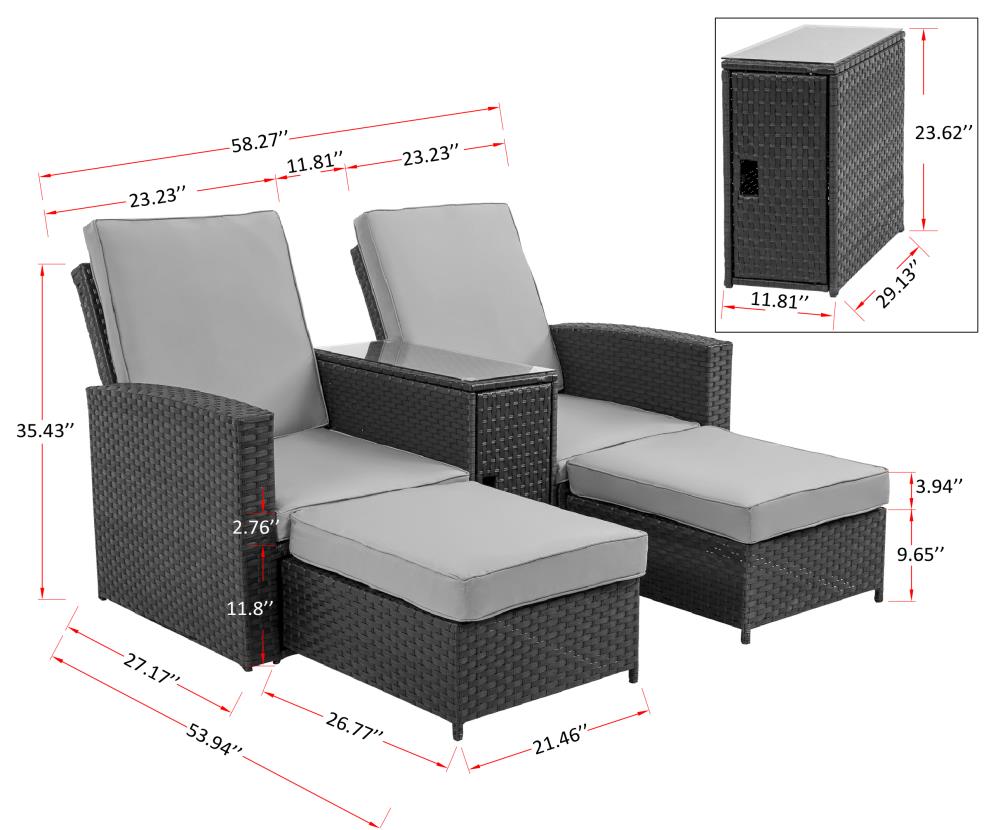 FOREST HOME FRQ009-BR-GY Patio-Sofas-Daybeds - View #8