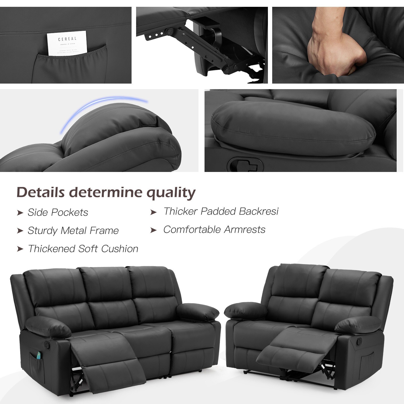 AECOJOY 1304950BK-LS02 Sofas-Loveseats - View #5