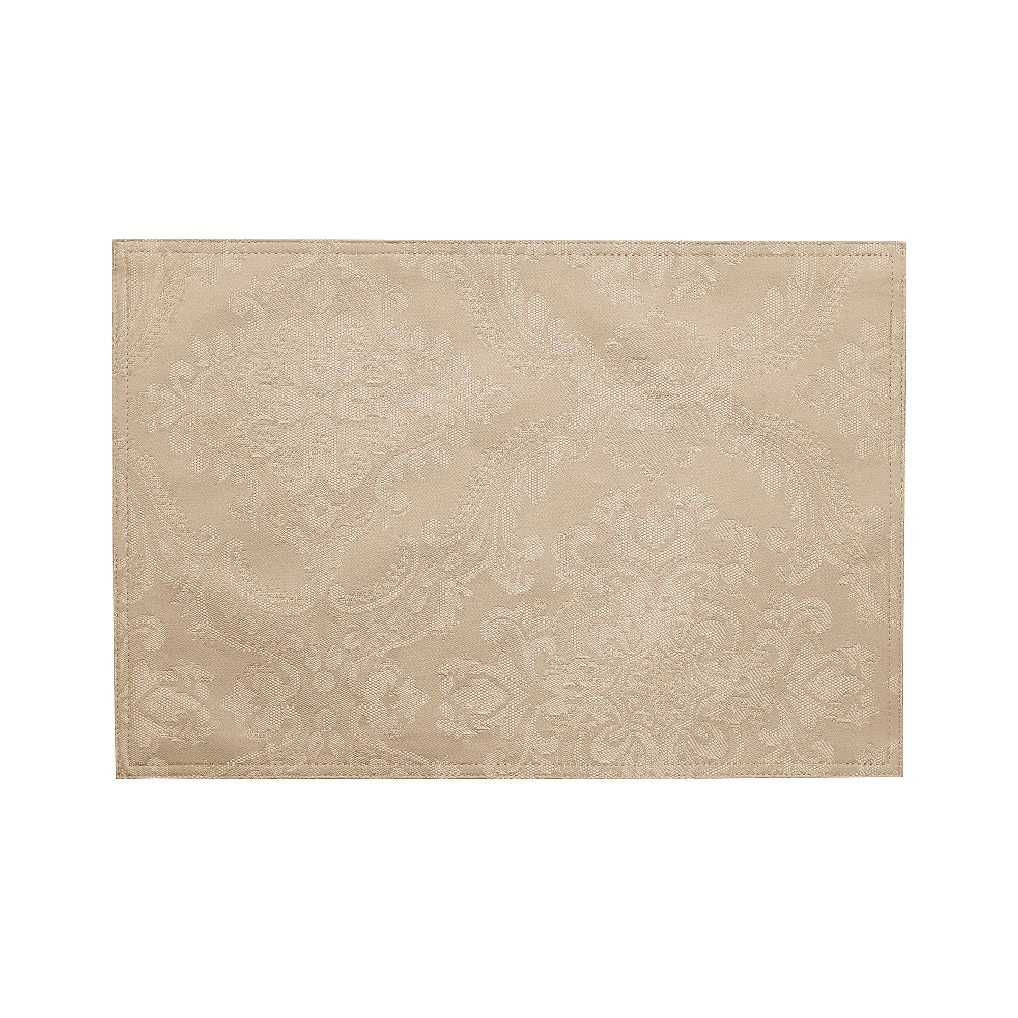 Taupe Jacquard Damask Rectangle Placemats, Set of 4