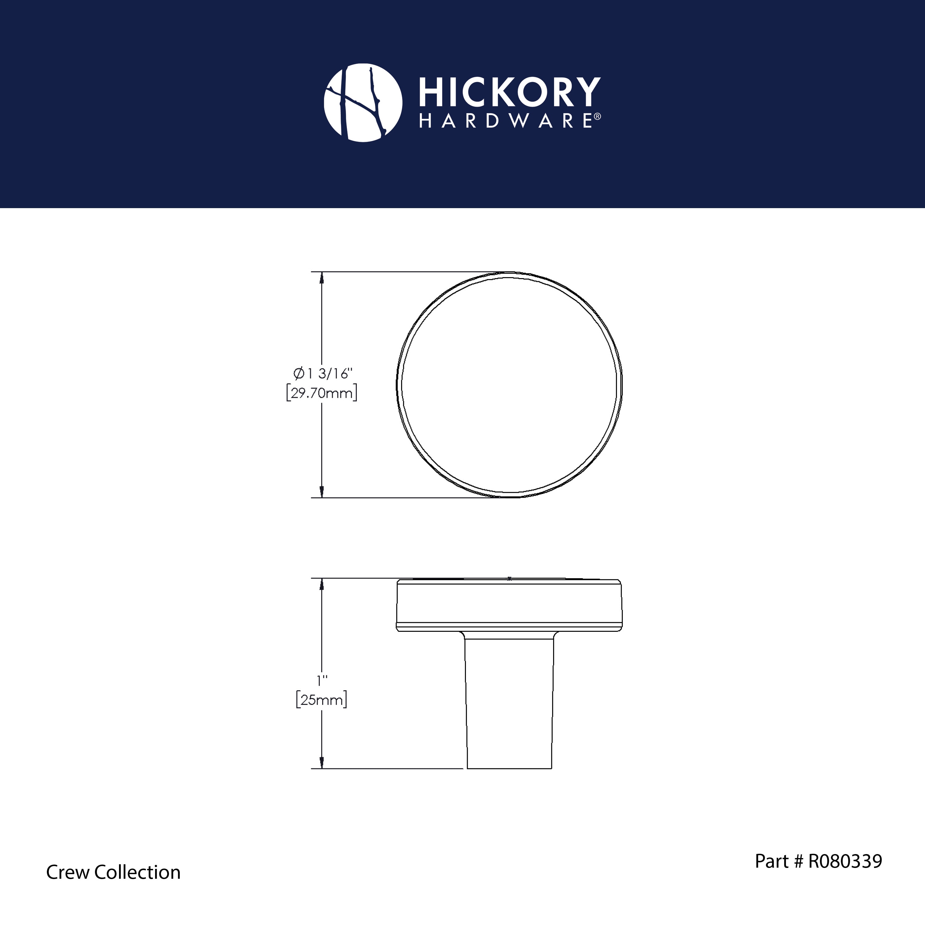 Hickory Hardware R080339MBX-10G Cabinet-Knobs - View #2