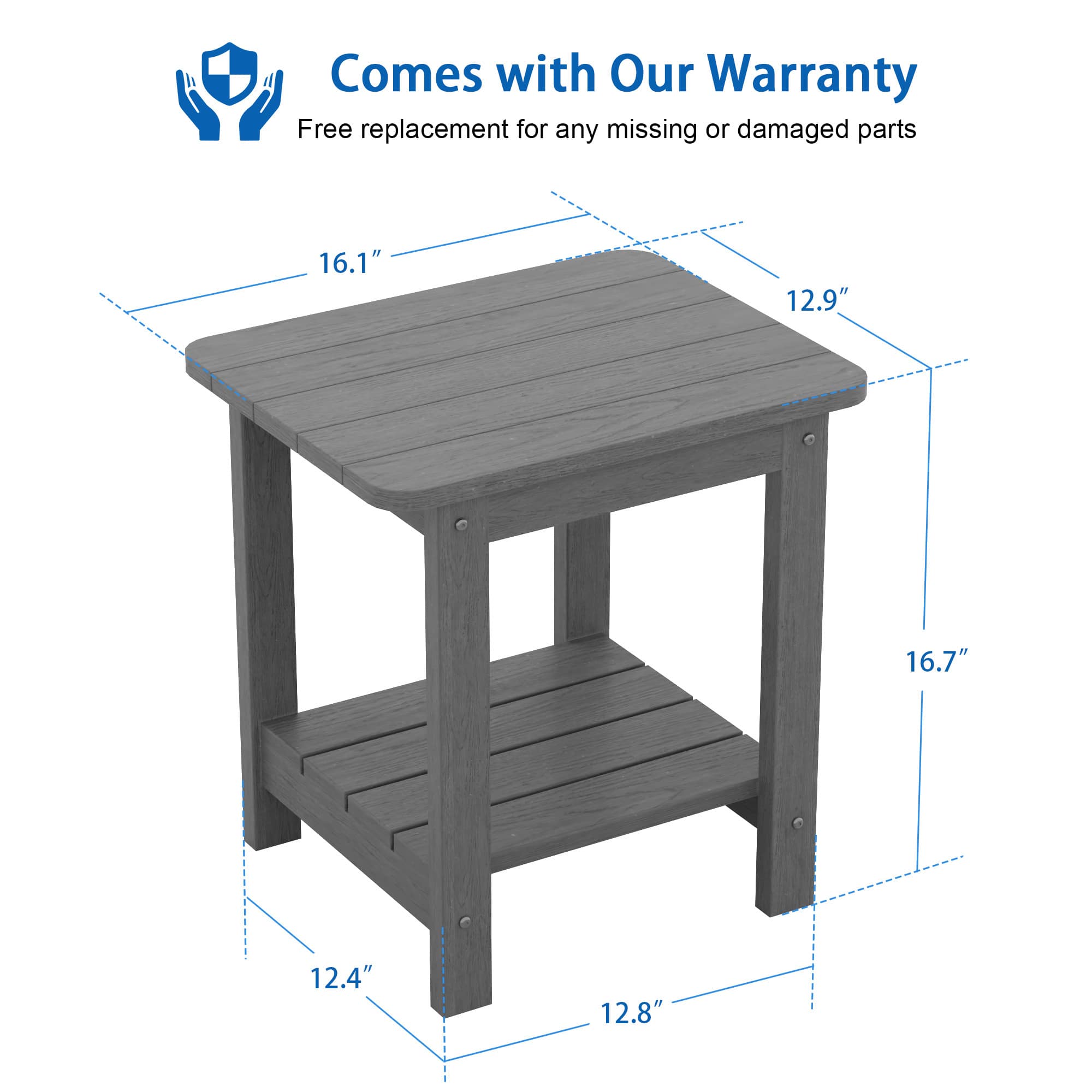 Aok Garden LWP-ET-13-GY Patio-Tables - View #2