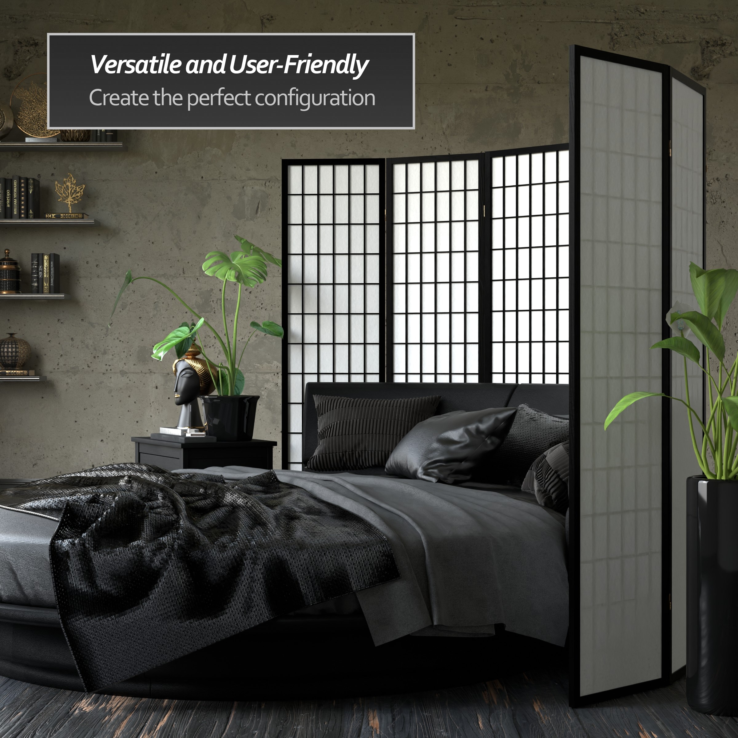 Oriental Furniture SSCWP-8P-BLK Indoor-Privacy-Screens - View #6