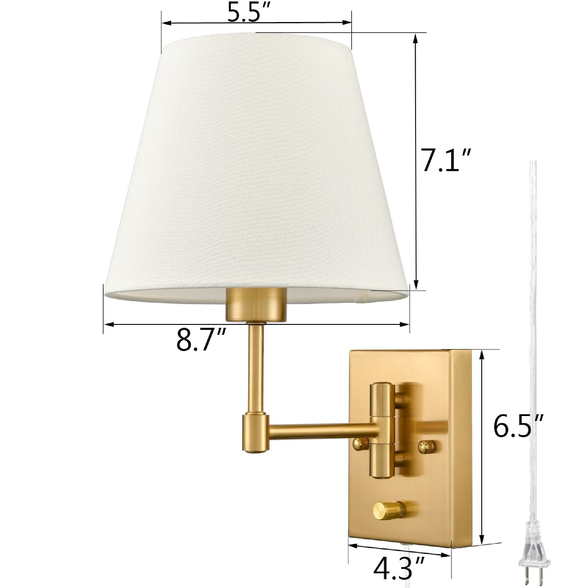 Claxy Fabric 87 In W 1 Light Brushed Brass Moderncontemporary Led Wall Sconce In The Wall