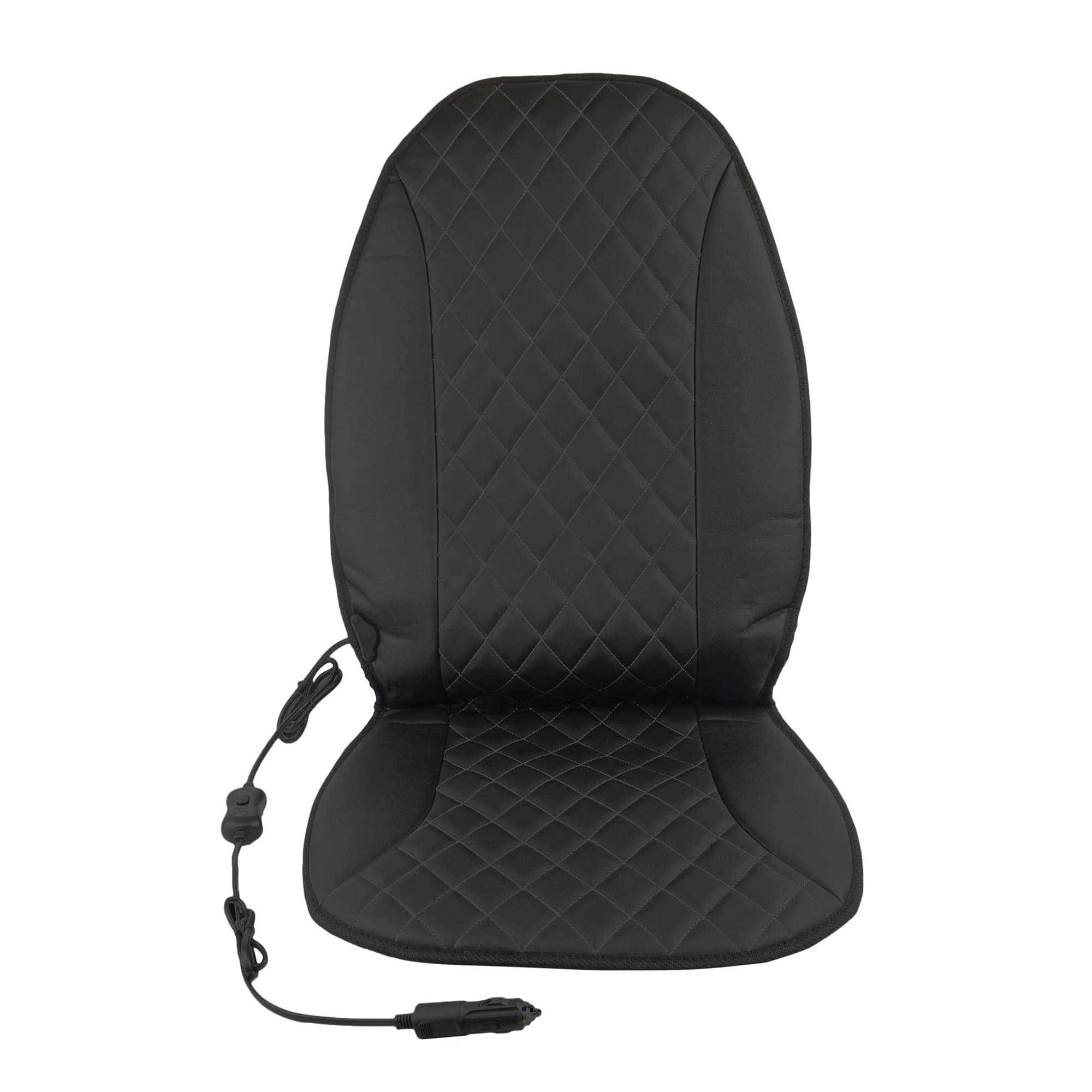 HealthMate Black Polyester Car Seat Cushion - 12-Volt Heated Cushion for Car  - Even Heating, Flexible Element for Comfort and Durability in the Interior  Car Accessories department at