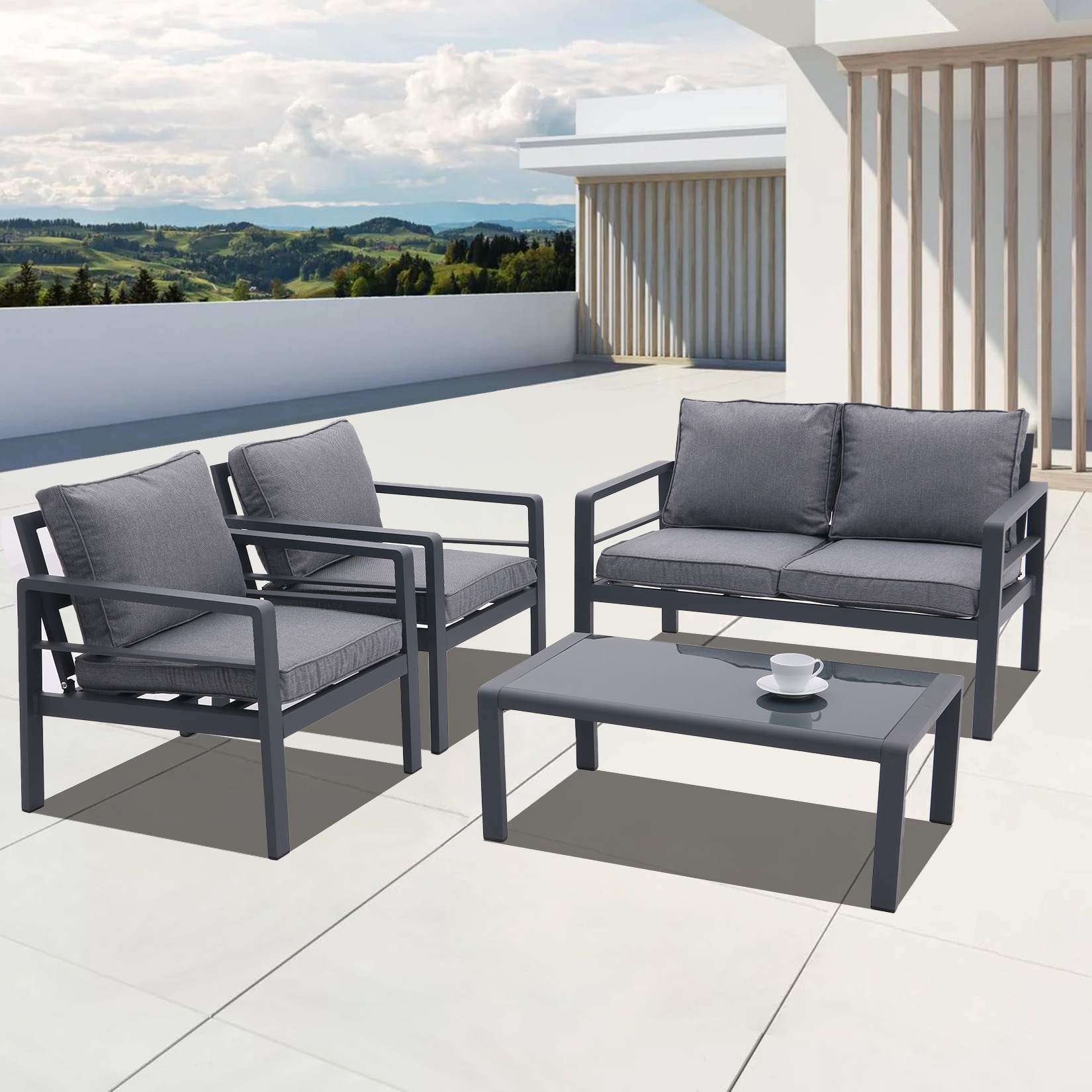 Mondawe MA-KNS00014-BW Patio-Conversation-Sets - View #2