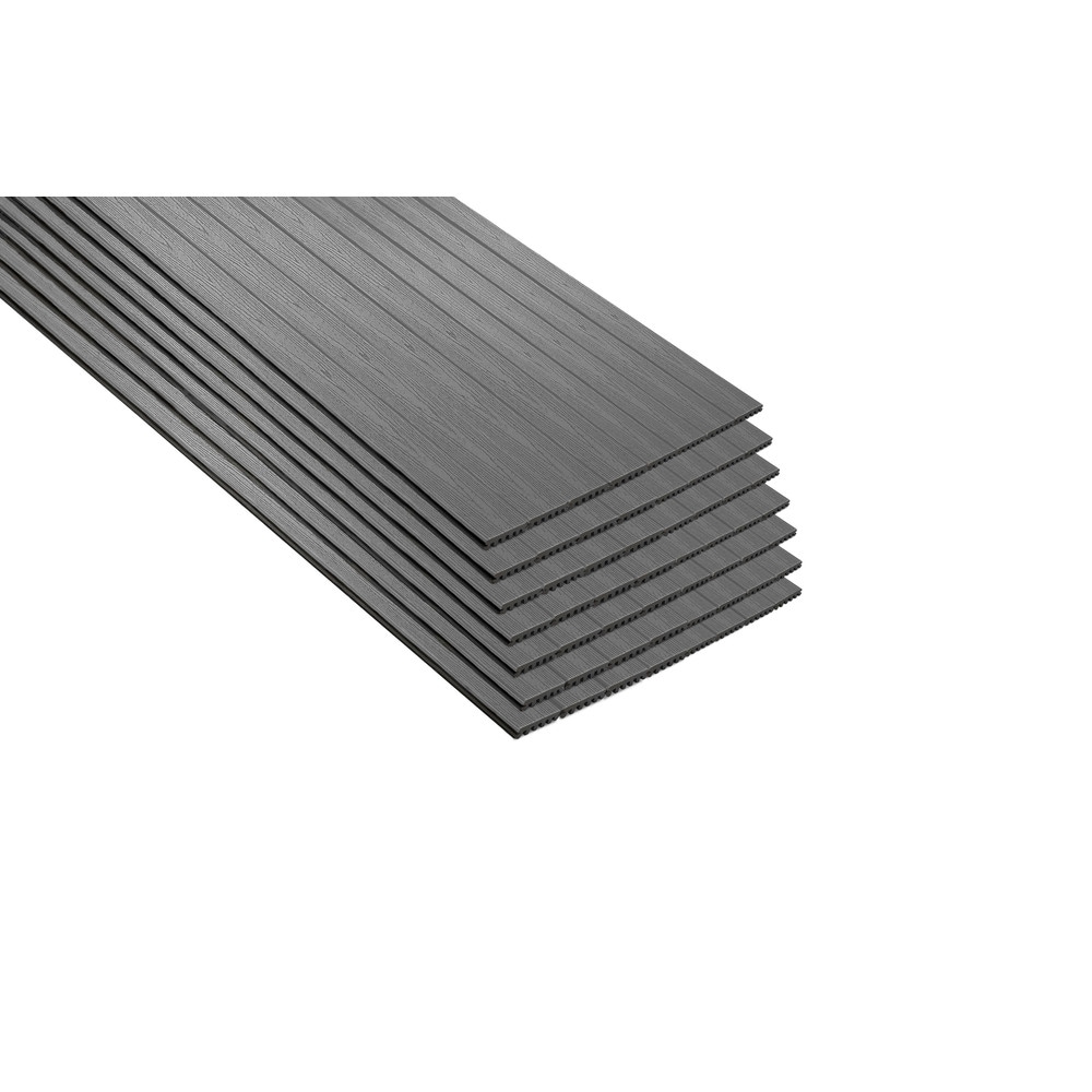 Enhance Basics 1-in x 6-in x 12-ft Clam Shell Grooved Composite Deck Board (56-Pack) in Gray | - Trex CS010612E2G56