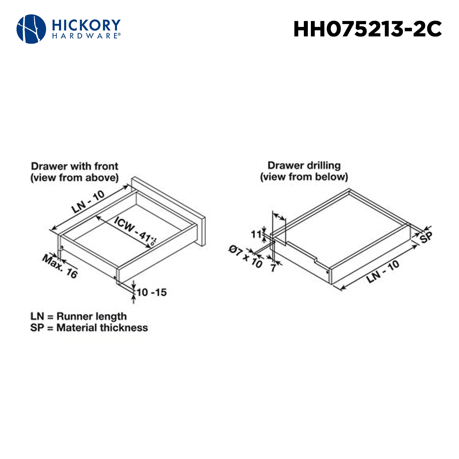 Hickory Hardware 18-in Full Extension Soft Close Undermount Mount 75-lb ...