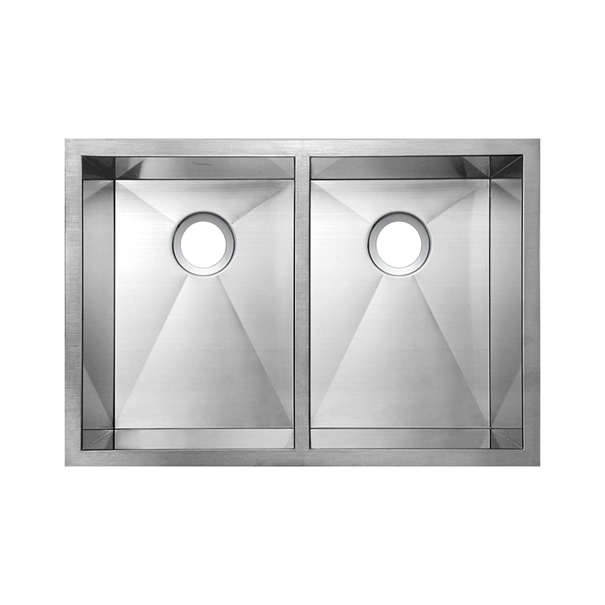 Whitehaus Collection Noah's Collection Brushed Stainless Steel Commercial Double Bowl Undermount Sink