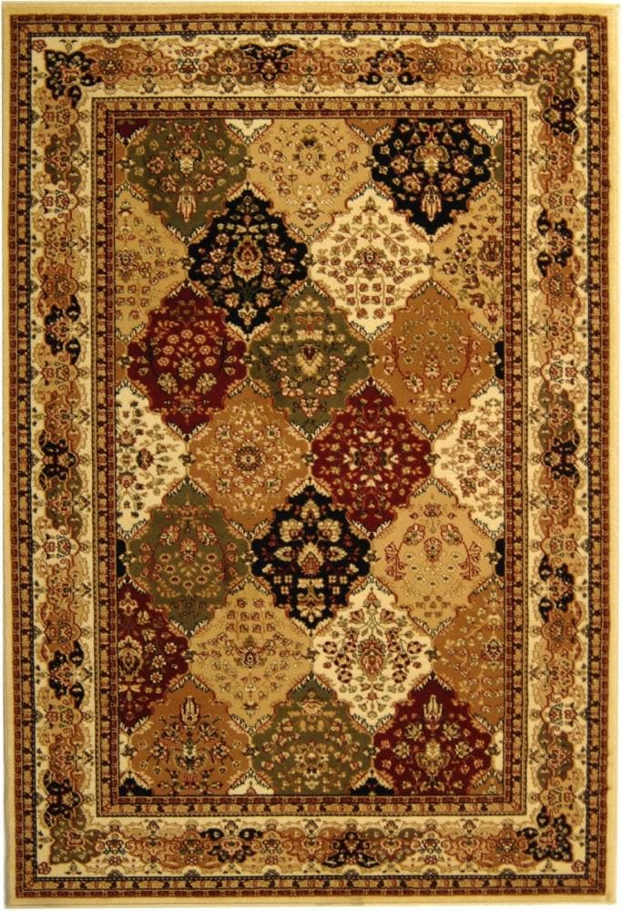 Safavieh LNH221A-5 Lyndhurst Diamond Baktiari 5 x 8 (ft) Loomed Polypropylene Multi/Ivory Rectangular Indoor Floral/Botanical Oriental Area rug