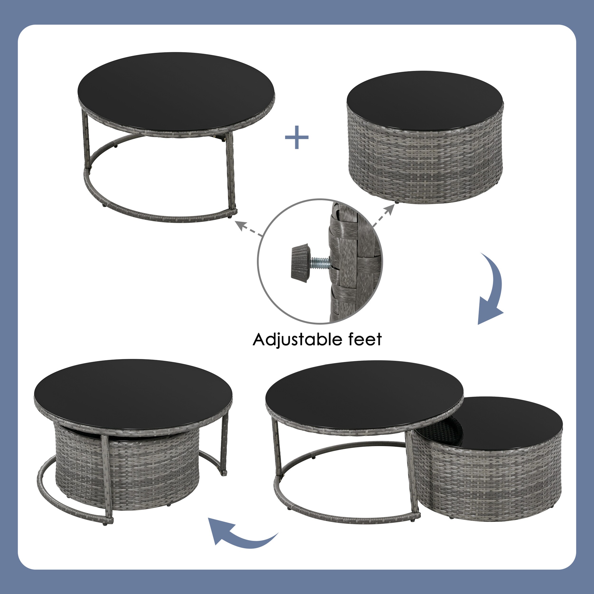 Clihome CNBL-04PWRD Patio-Conversation-Sets - View #5