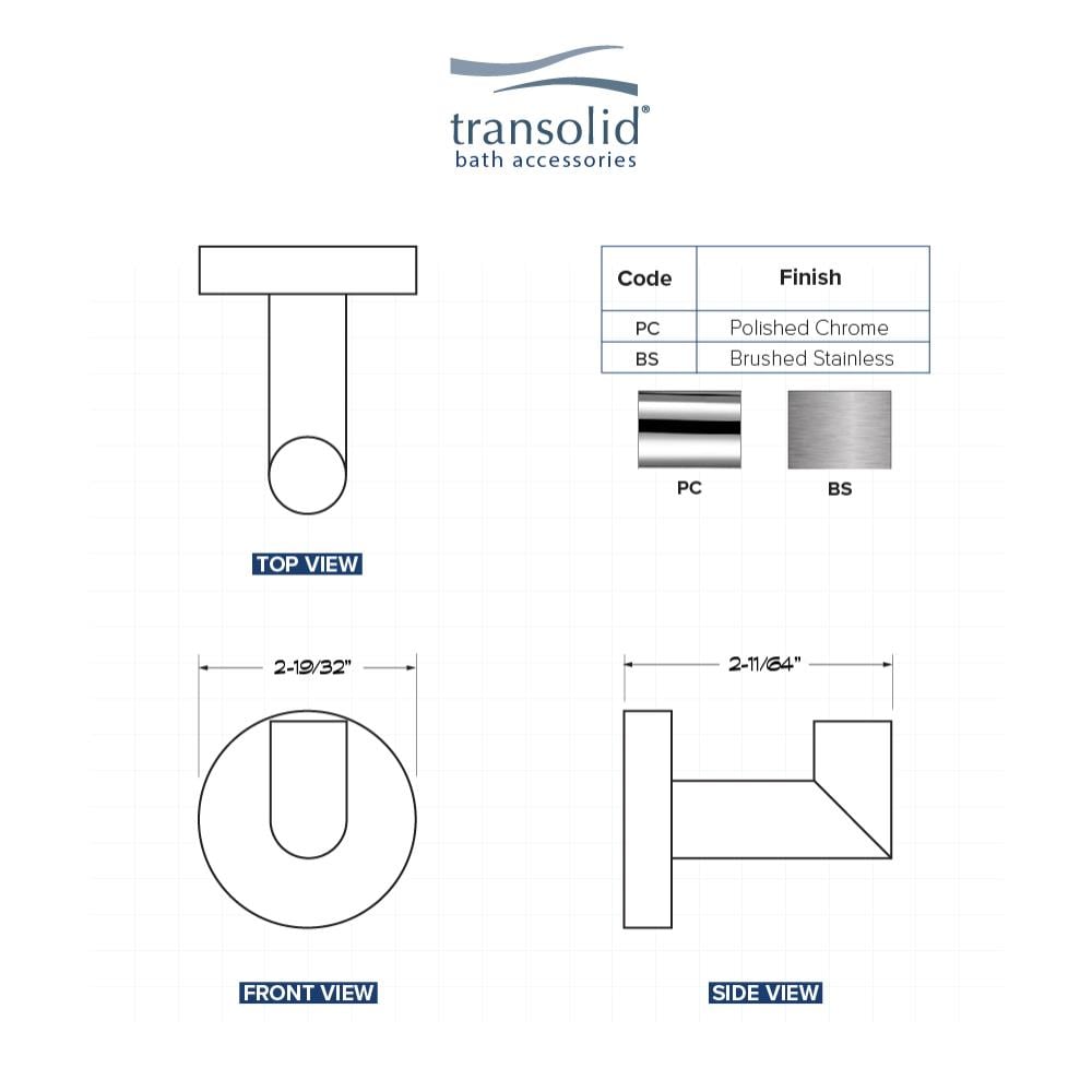 Transolid TRH-BS Robe-Hooks - View #5