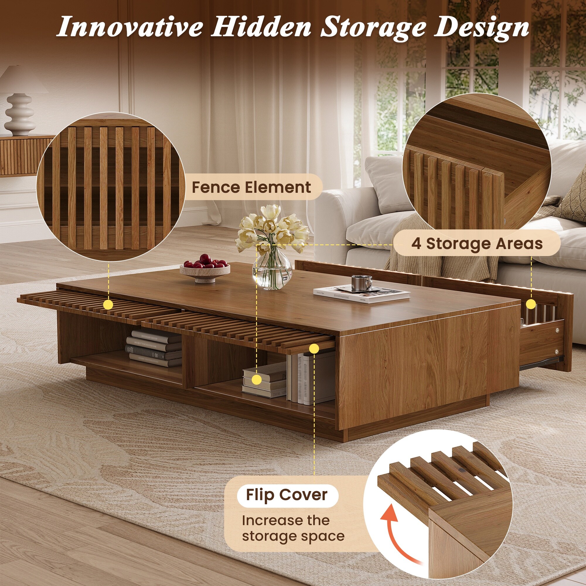 Vorene J-DL56BQO4NF1C Coffee-Tables - View #6