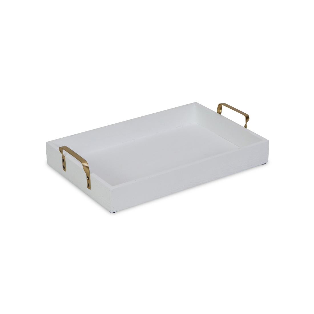 HomeRoots 4000399612 3-in x 15.75-in White Rectangle Serving tray