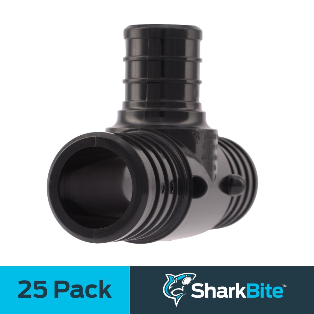 SharkBite UP416 1-in x 1-in x 3/4-in PEX Crimp Poly Reducing Tee (25-Pack)