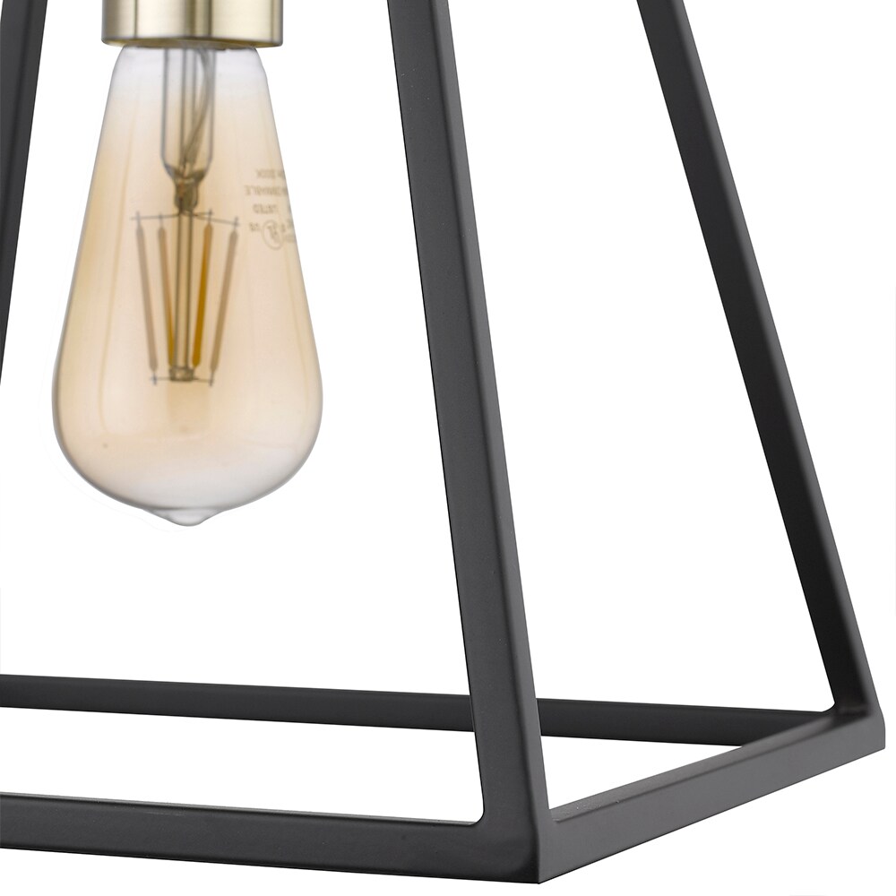 OVE Decors Agnes Black Transitional Square LED Hanging Pendant Light in ...