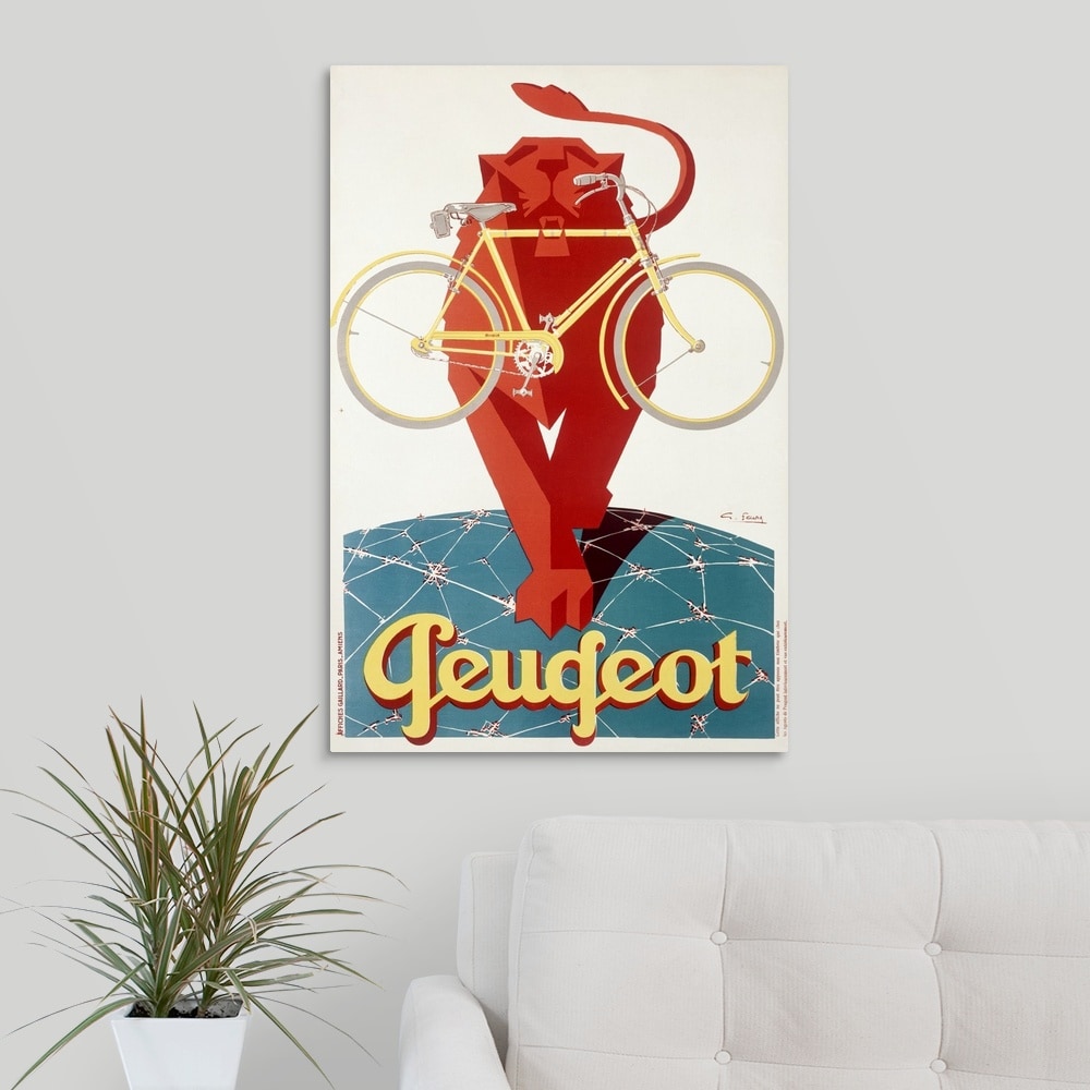 GreatBigCanvas Peugeot Bicycle, Lion, Vintage Poster Archivea 30-in H x ...