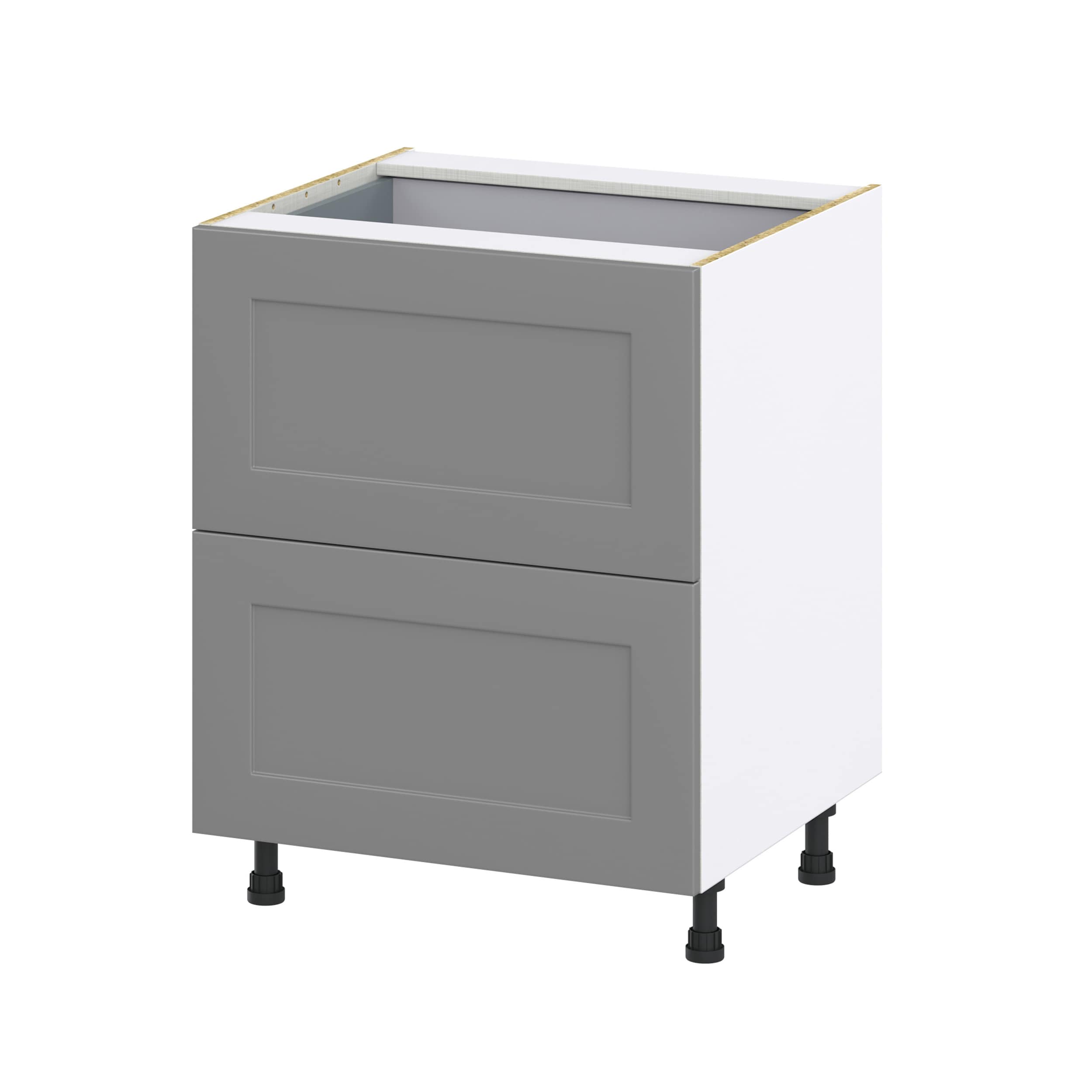 Hugo&Borg 33-in W x 34.5-in H x 24-in D Slate Gray 3-Drawer Base Fully Assembled Cabinet (Recessed Panel Style)