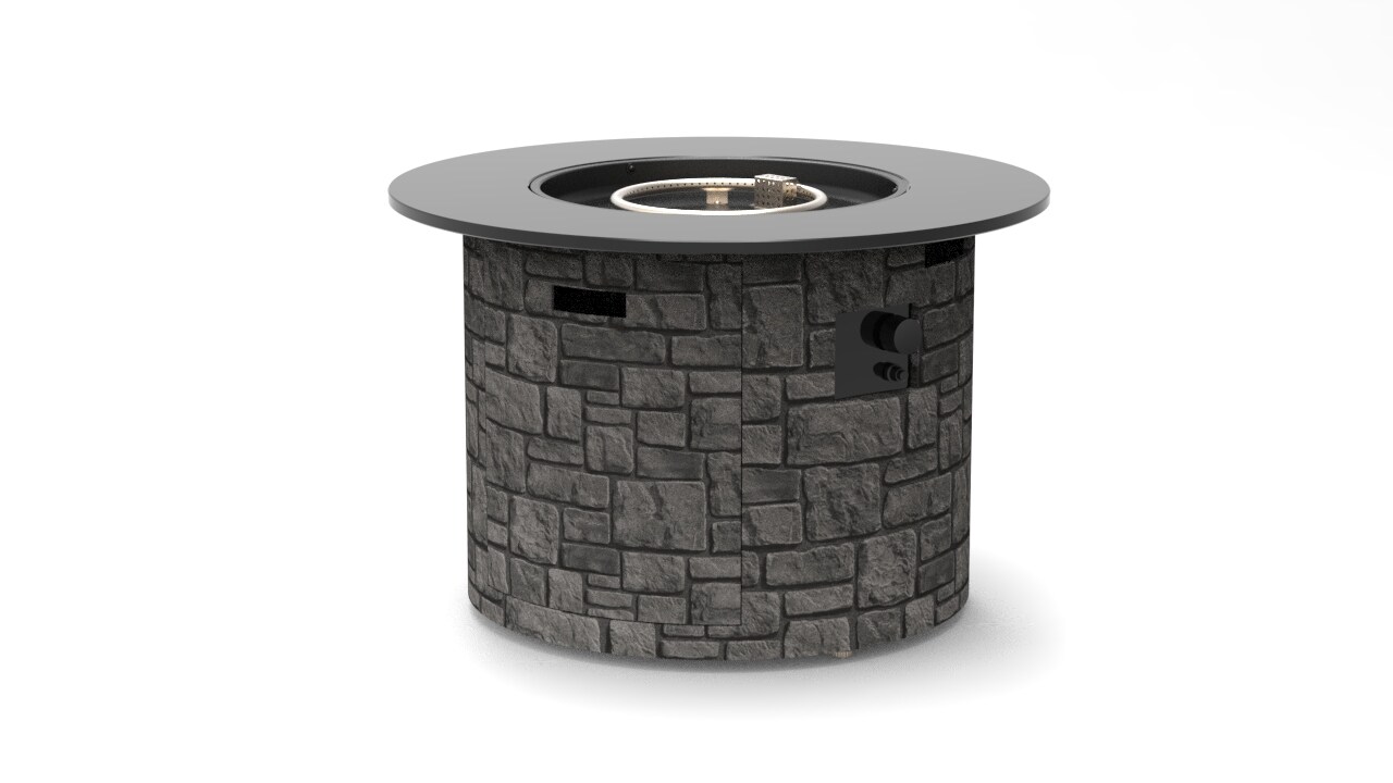 allen + roth Stacked stone Fire Pit Table 36.2in W Stacked Grey Stone