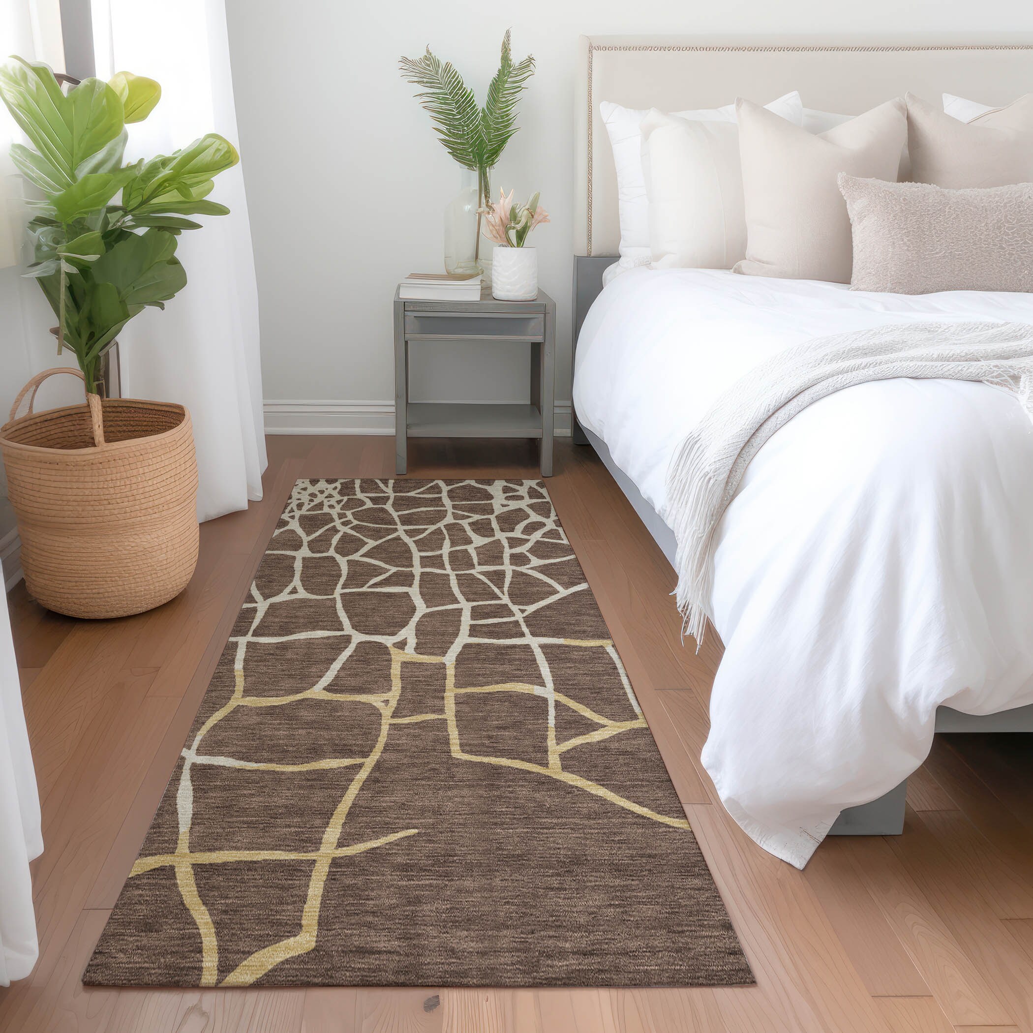 Addison Rugs ACN1049BR2X8 Chantille ACN1049BR 2 x 7 (ft) Polyester Brown Rectangular Indoor/Outdoor Geometric Machine washable Runner rug