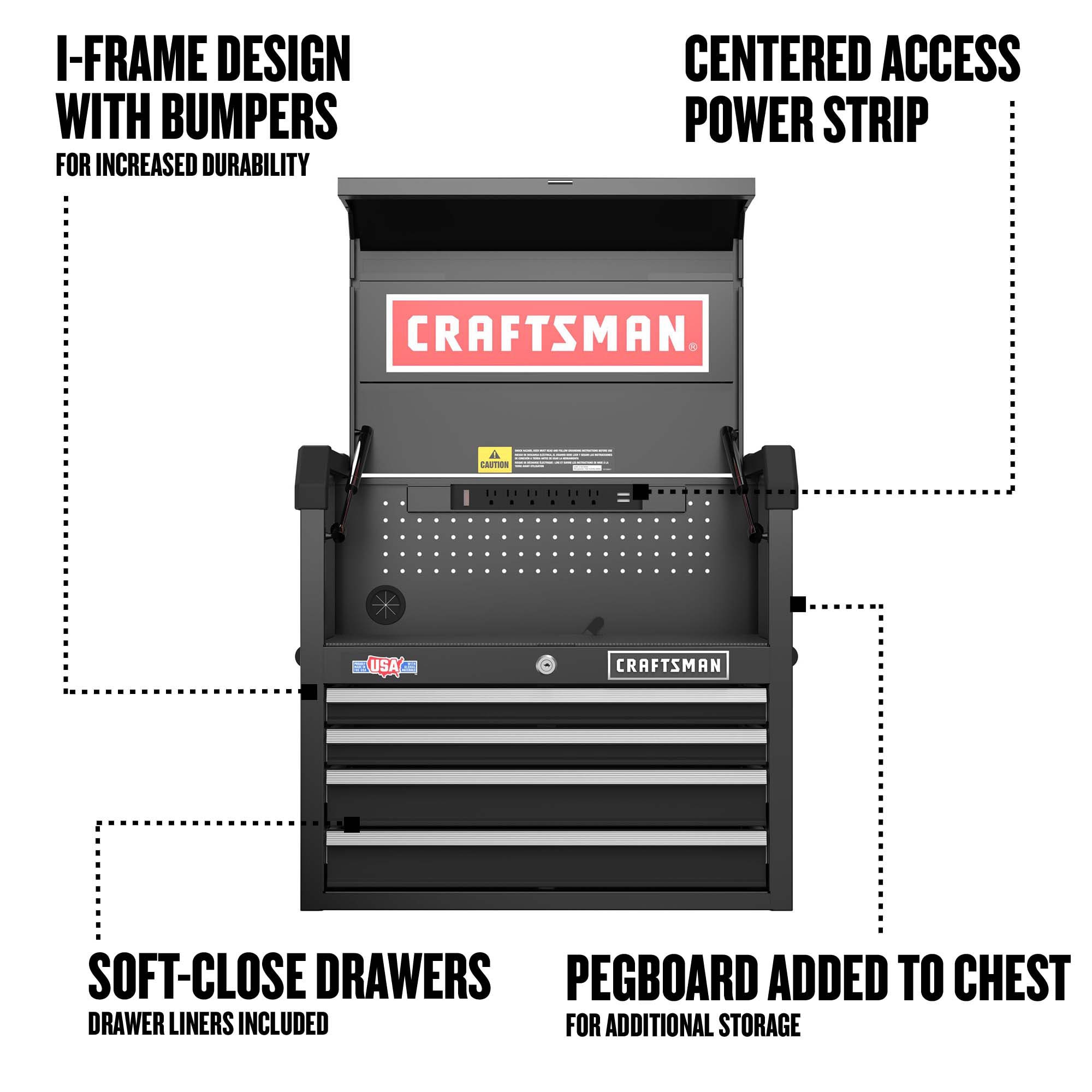 CRAFTSMAN Rolling Tool Chest - 26-in - 4 Drawers - Black