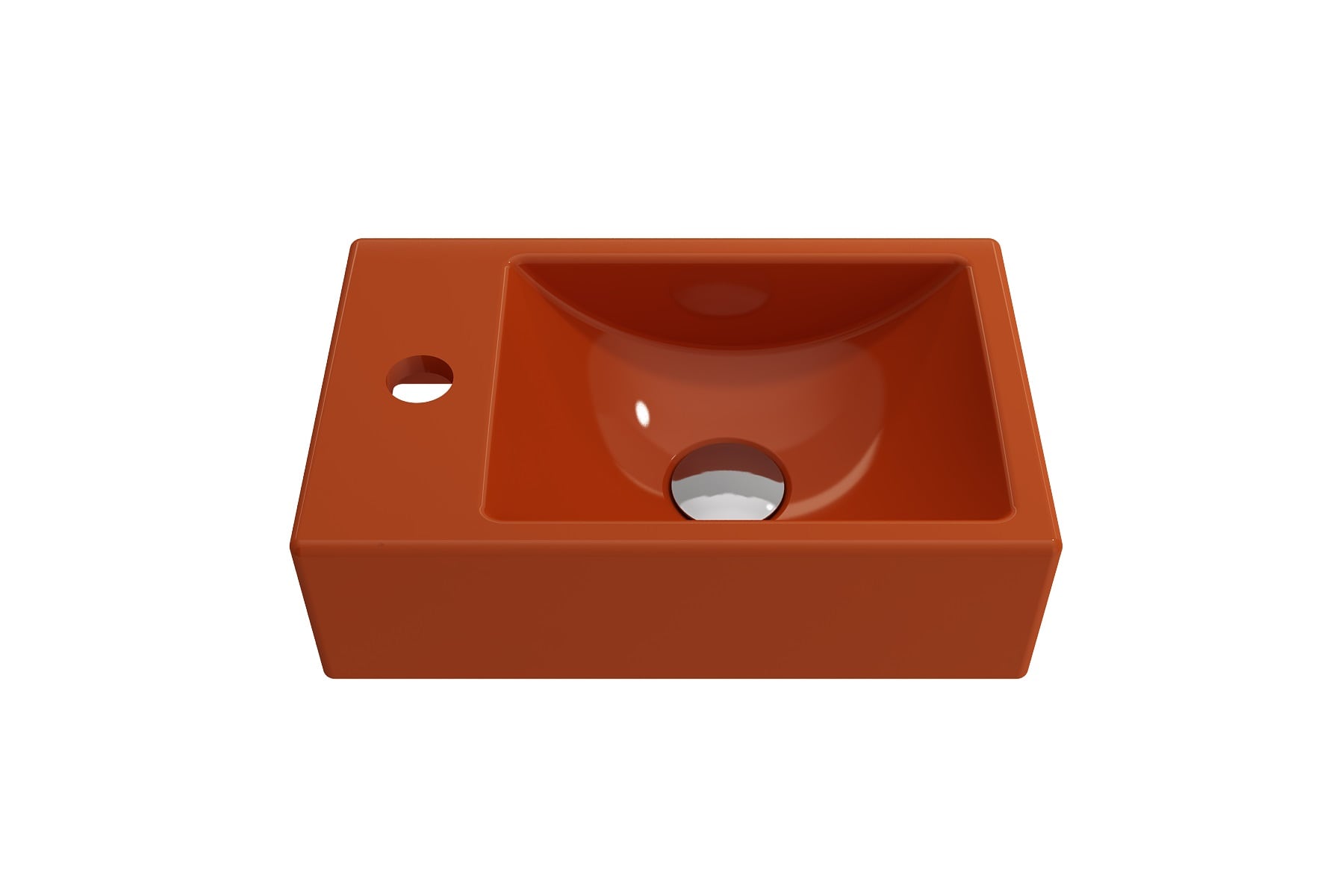 BOCCHI 1418-012-0126 Fire clay Wall-mount Rectangular Modern Orange Bathroom Sink ( 14.5-Inches x 9-Inches )