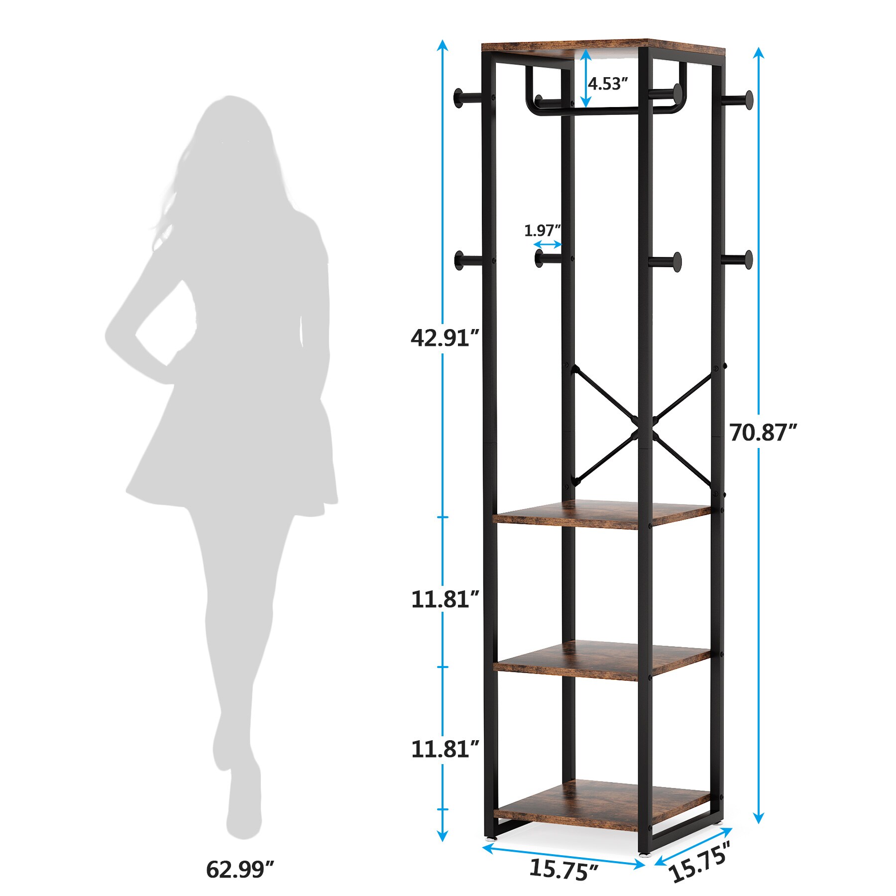 Tribesigns HOGA-JW0177 Wood-Closet-Tower - View #5