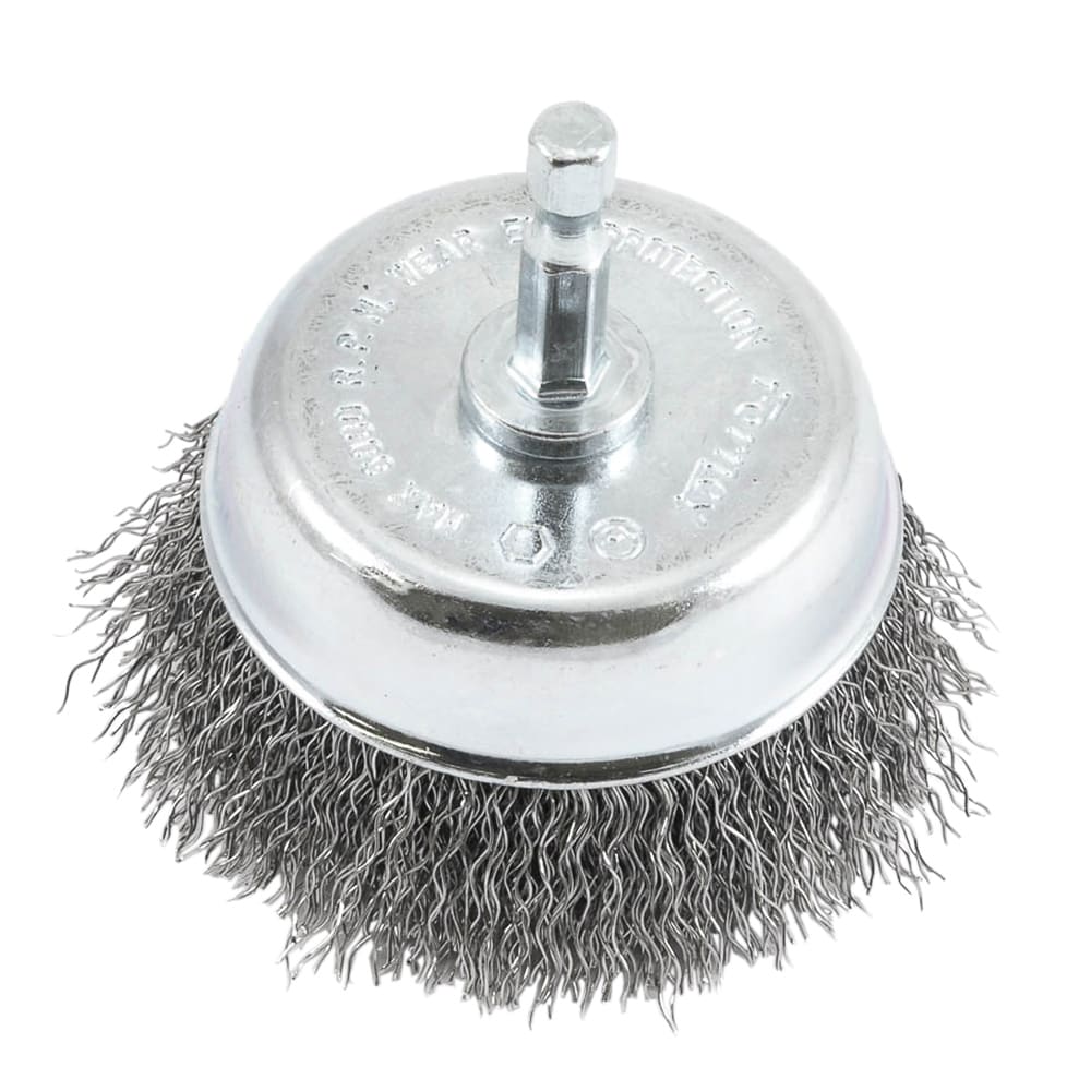 Forney 72731 Wire Cup Brush 3-Inches Medium Wire Cup Brush 3-in Steel Drill