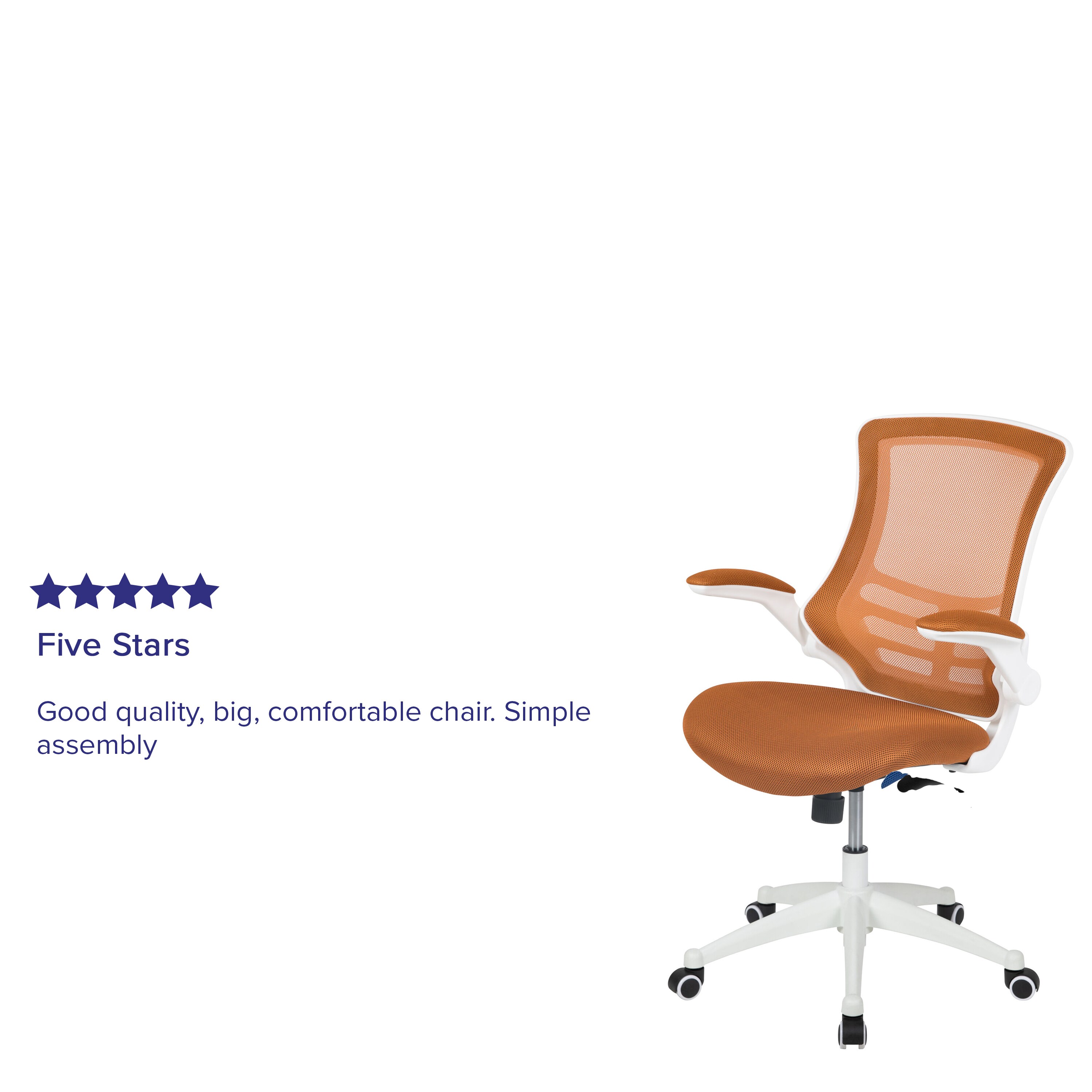 Adjustable Tan Mesh & White Leather Mid-Back Office Chair