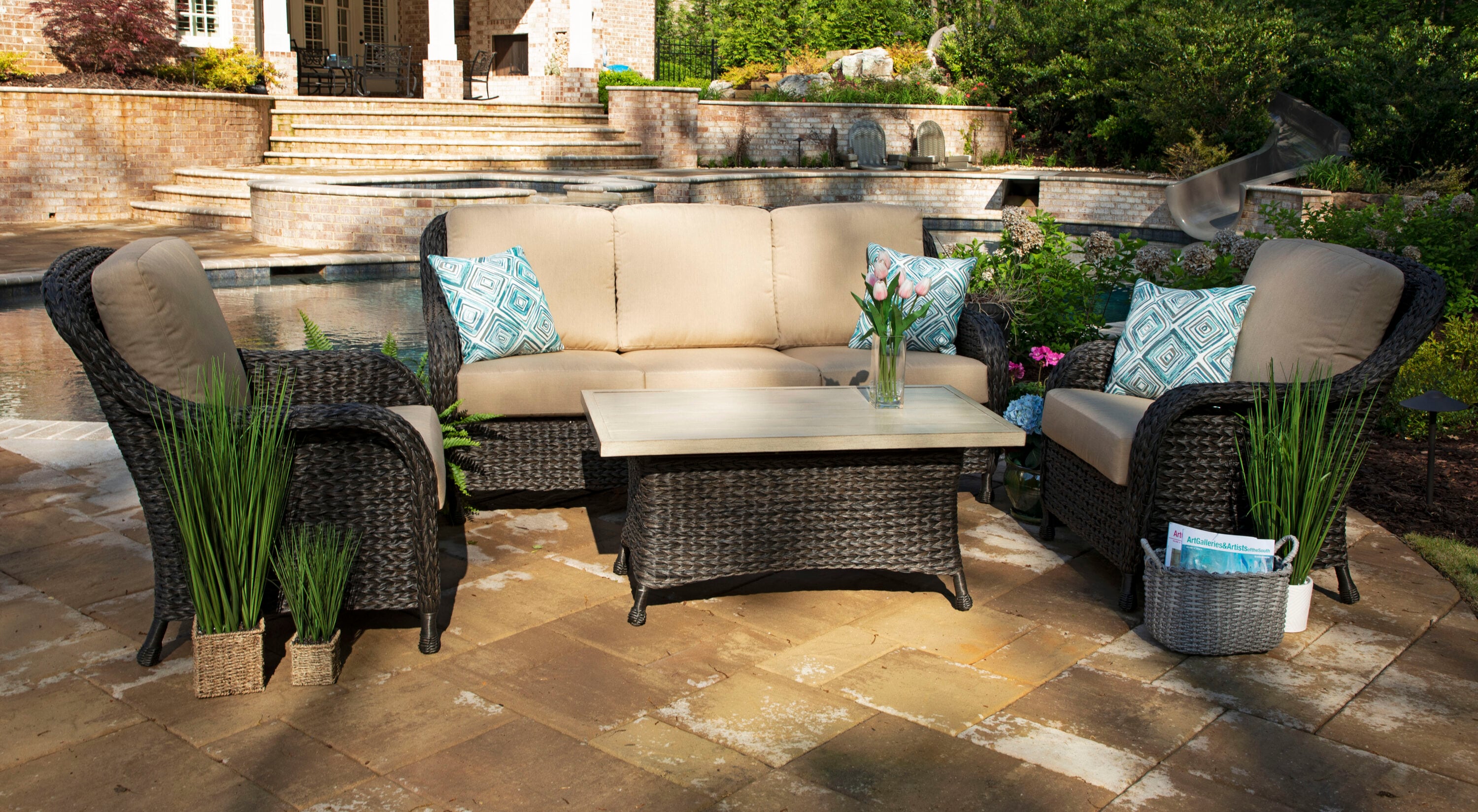 Canopy Home and Garden Sycamore 4-Piece Wicker Patio Conversation Set ...