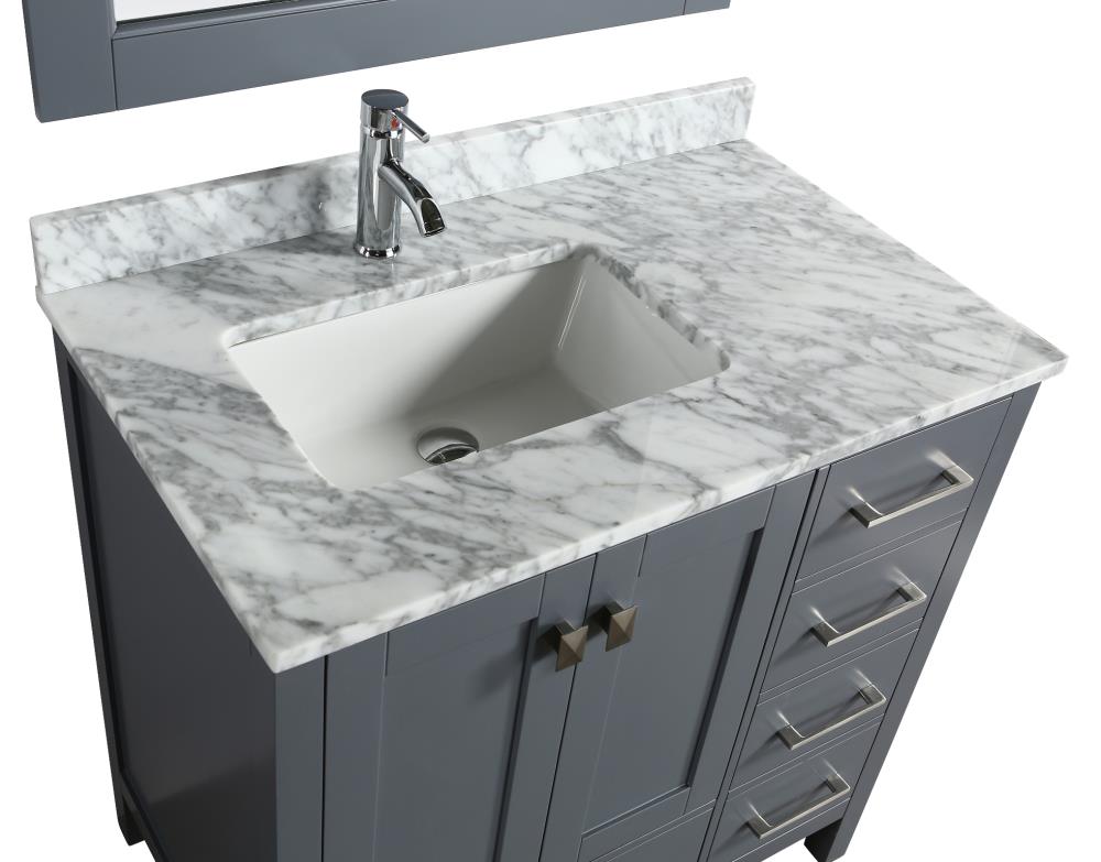 Design Element London 36-in Gray Undermount Single Sink Bathroom Vanity ...