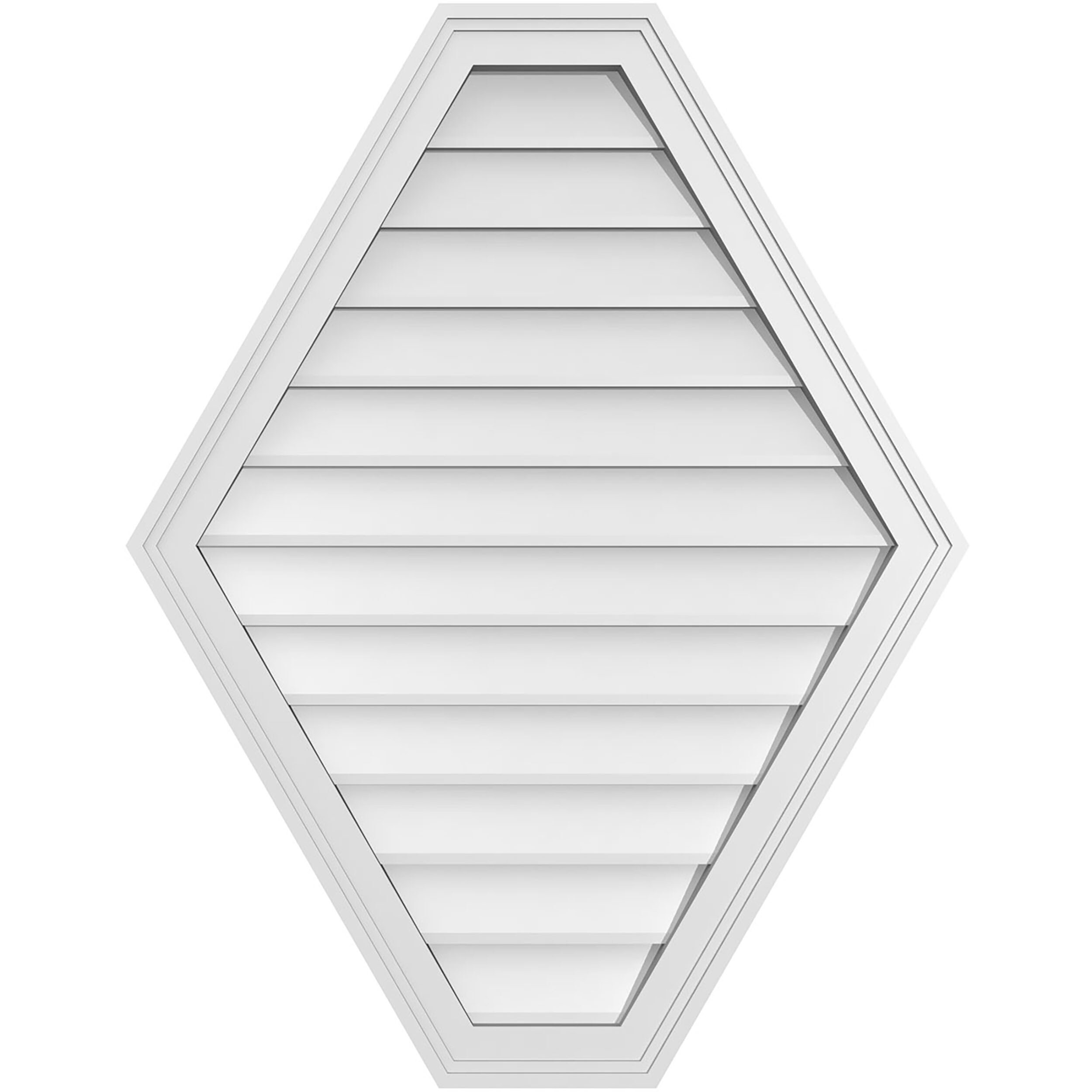 Ekena Millwork GVPHP28X3602SN 28-Inches x 36-Inches Off-white Peaked PVC Gable Louver Vent