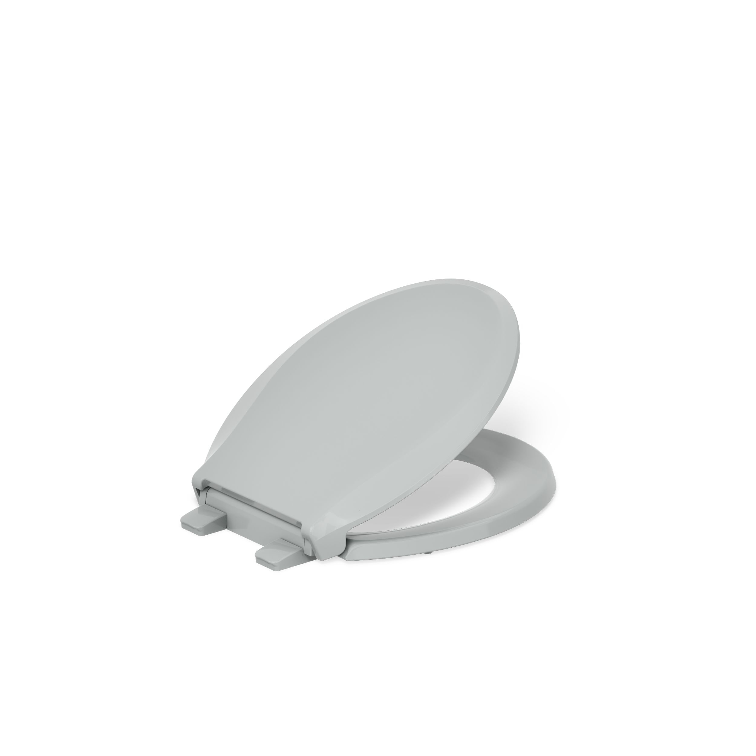 KOHLER - Plastic Ice Grey Round Soft Close Toilet Seat