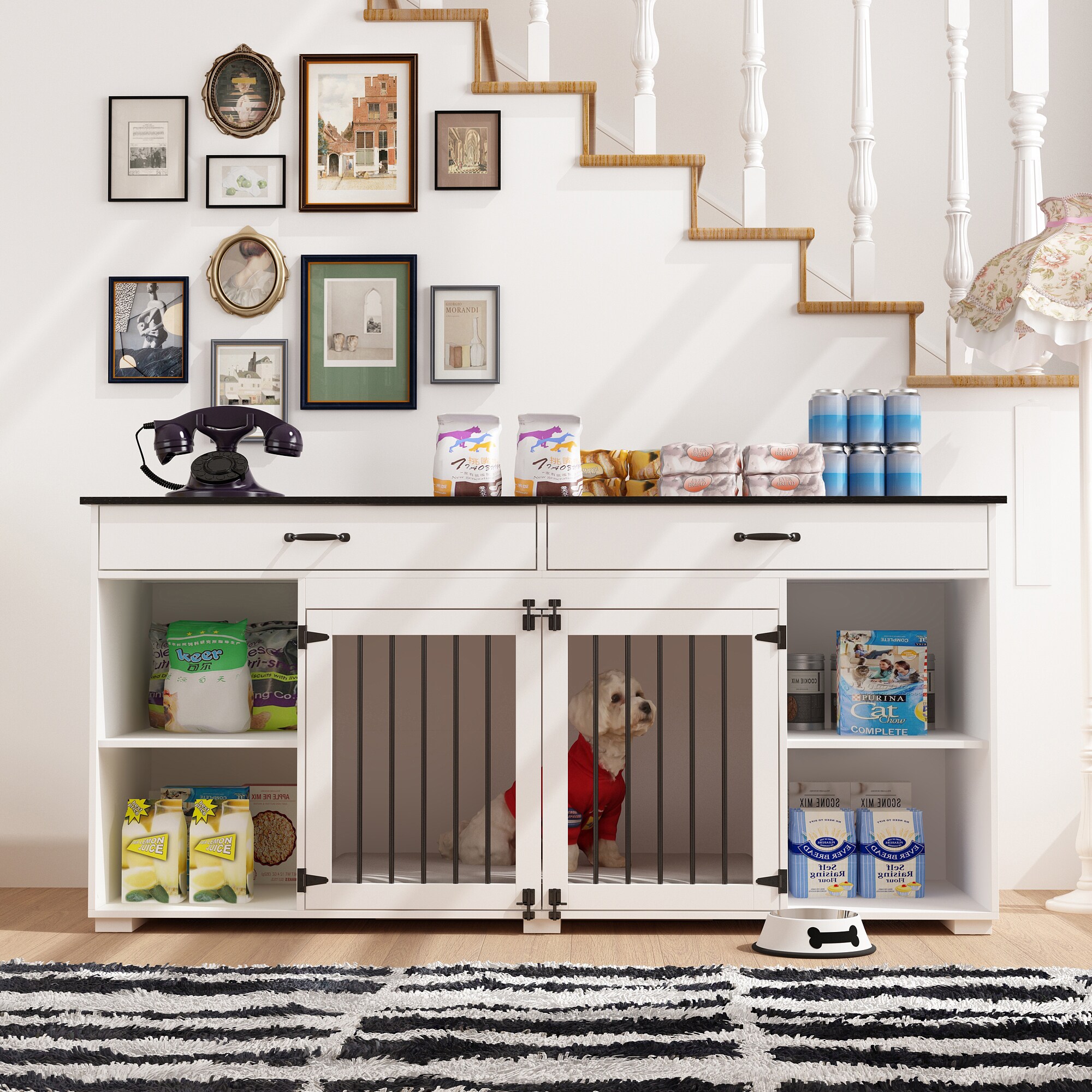 MIDHAM KF150198-01+02 Composite Indoor Large Dog House