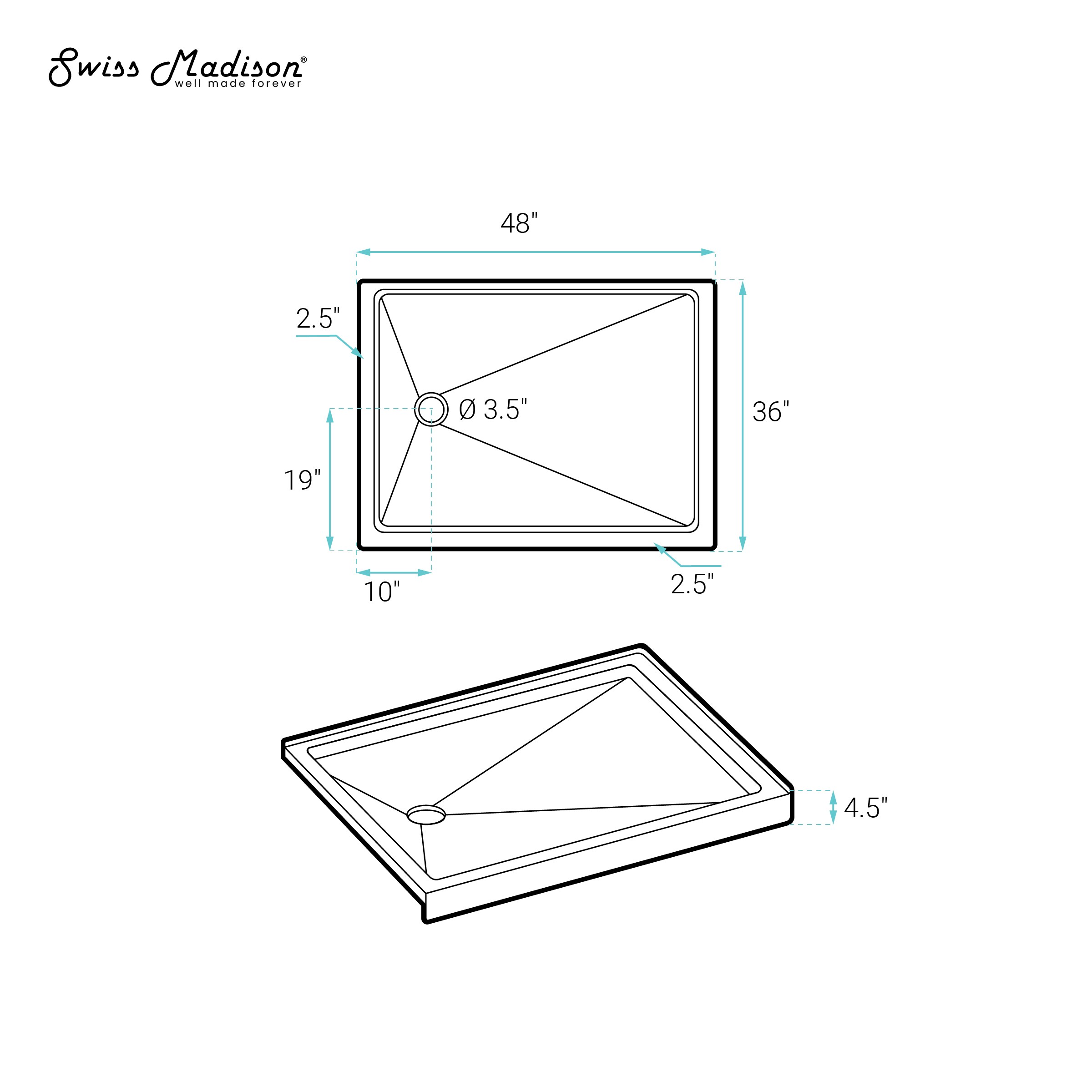 Swiss Madison SM-25-SBCHR03WH Shower-Floors - View #8