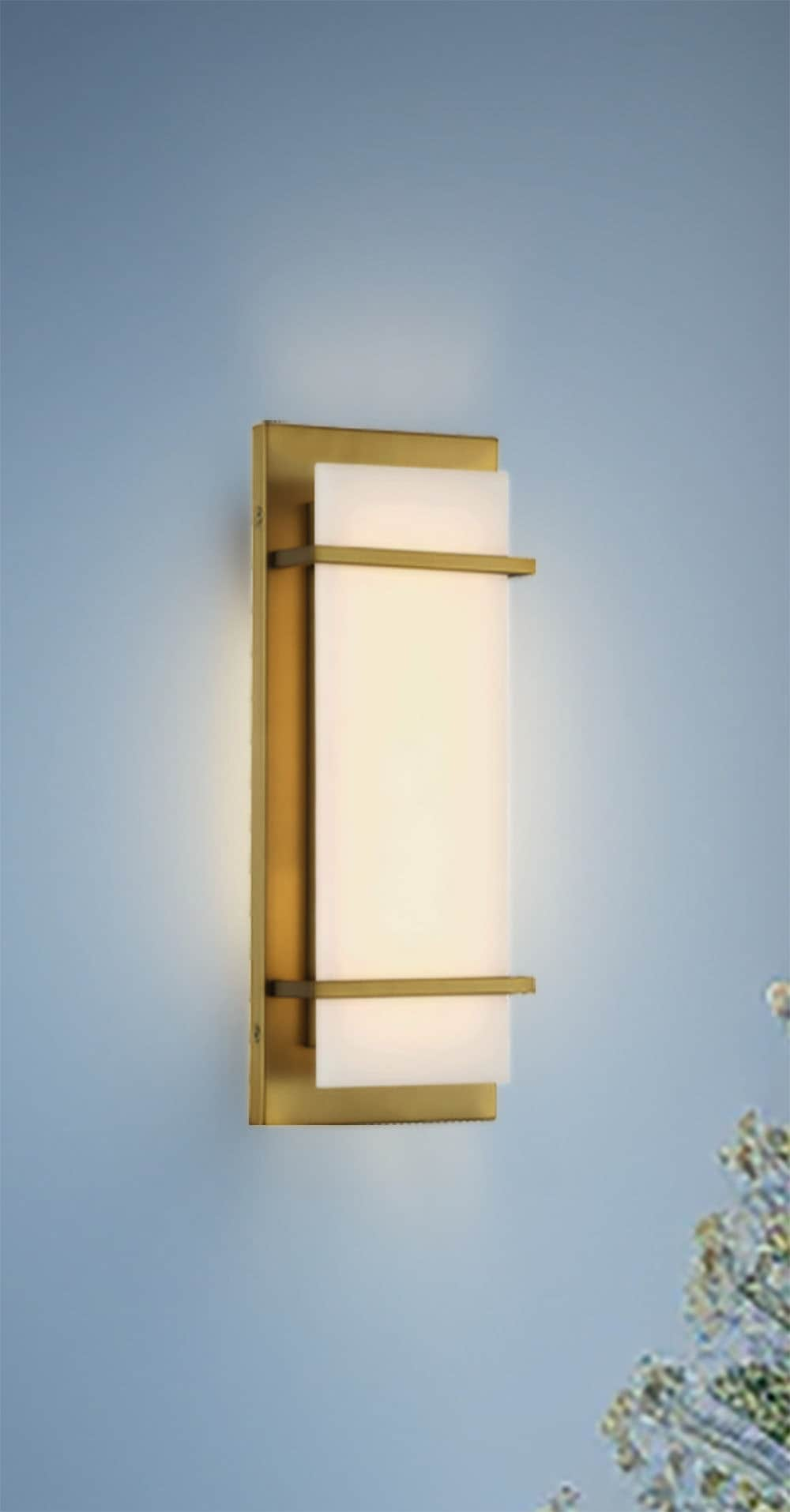 Minka Lavery Tarnos 65 In W 1 Light Satin Brass Moderncontemporary Led Wall Sconce In The Wall