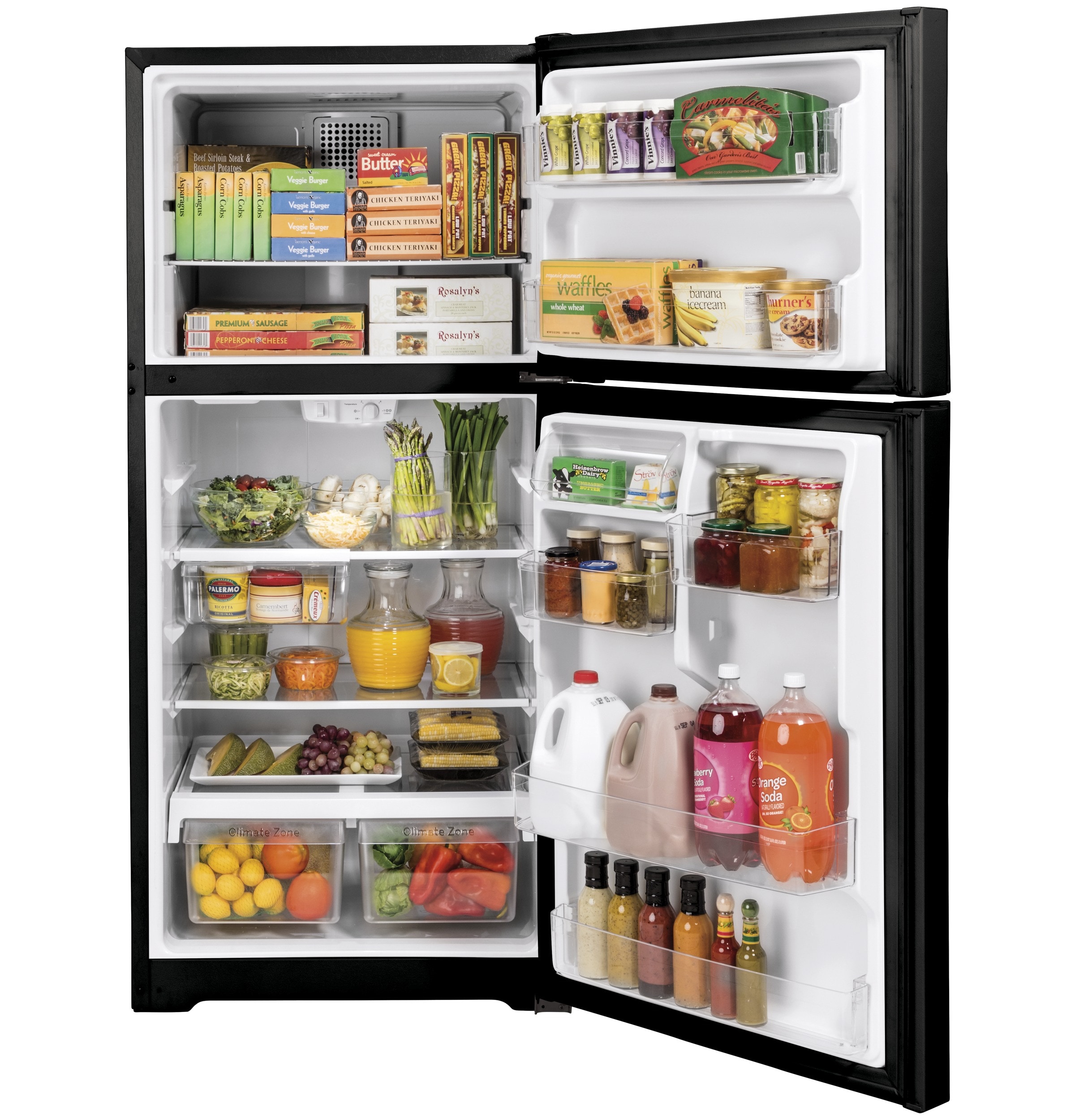 top freezer refrigerator black