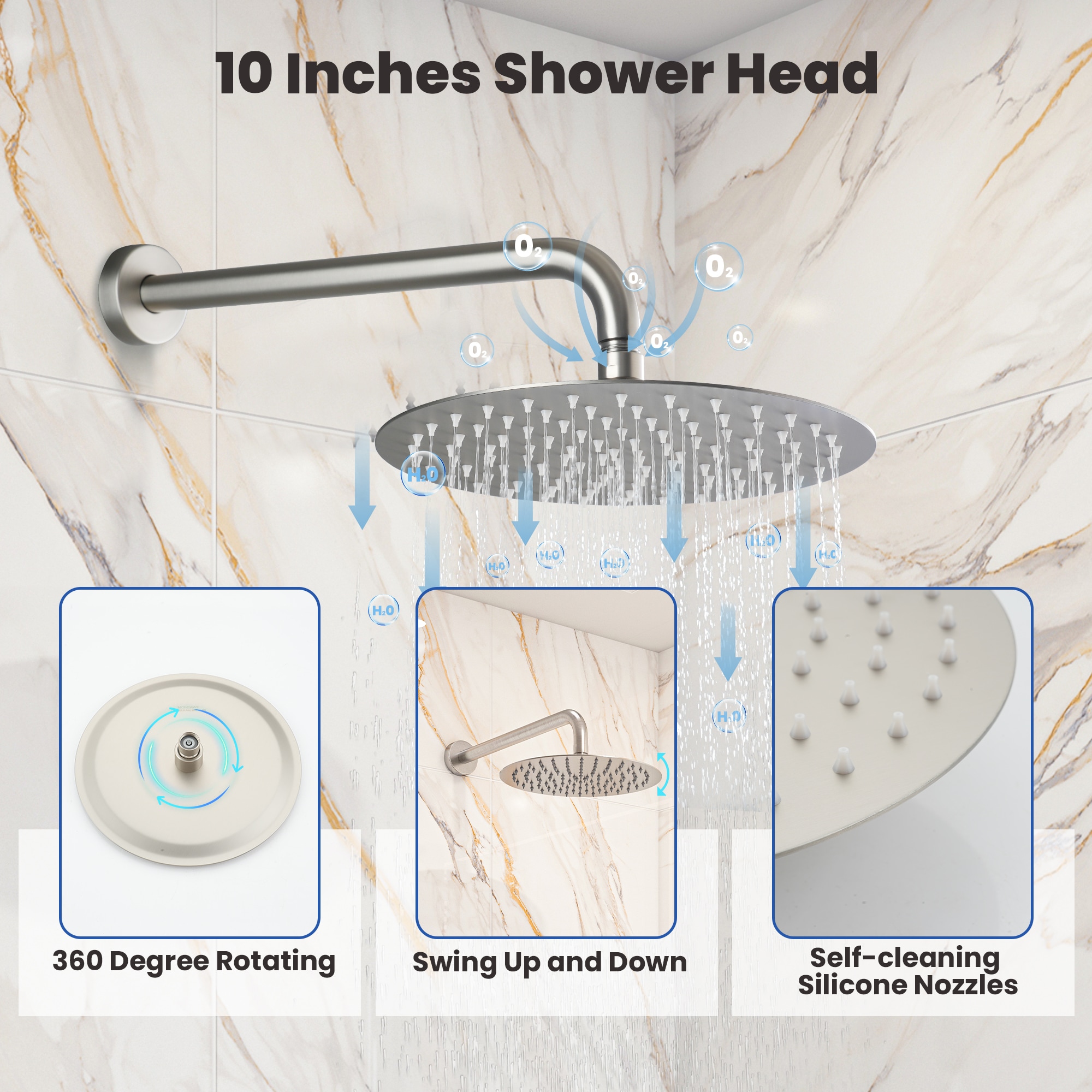 Clihome CL-026SS-SL Showerhead-Bar-Panels - View #12