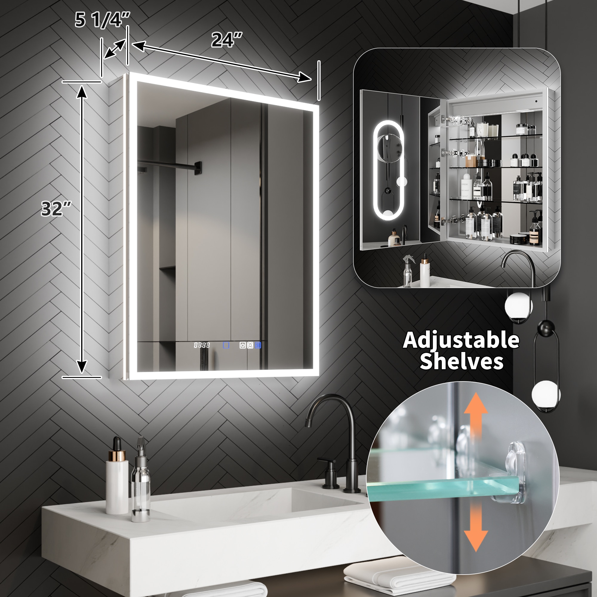 ExBrite EXMC2436V12RX Bathroom-Medicine-Cabinets - View #3