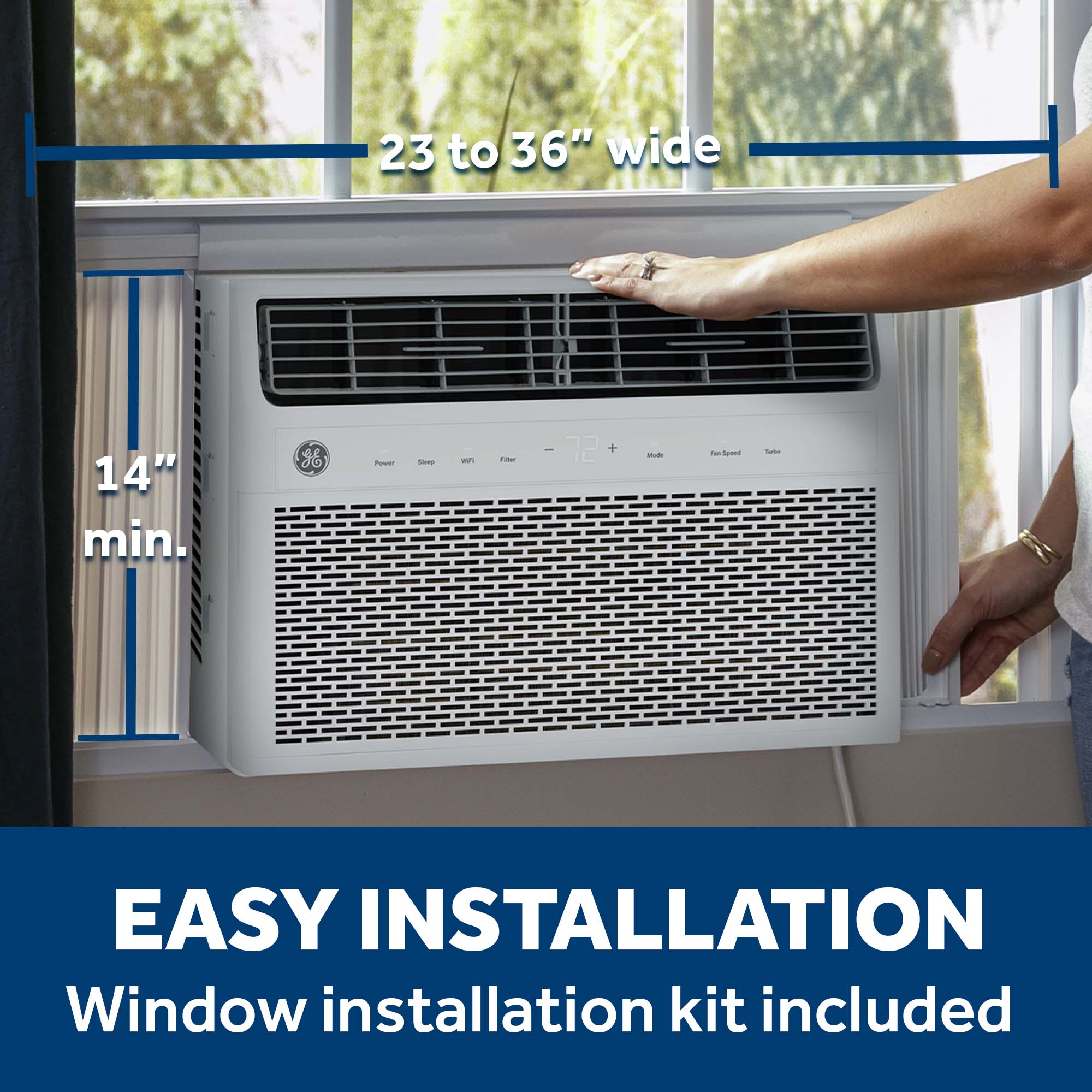GE 350-sq ft Window Air Conditioner with Remote (115-Volt, 8000-BTU) Wi-Fi enabled
