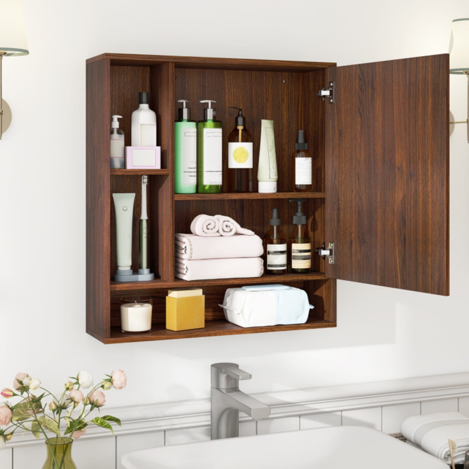 Vanityfus VF-MCO13907WN Bathroom-Wall-Cabinets - View #4