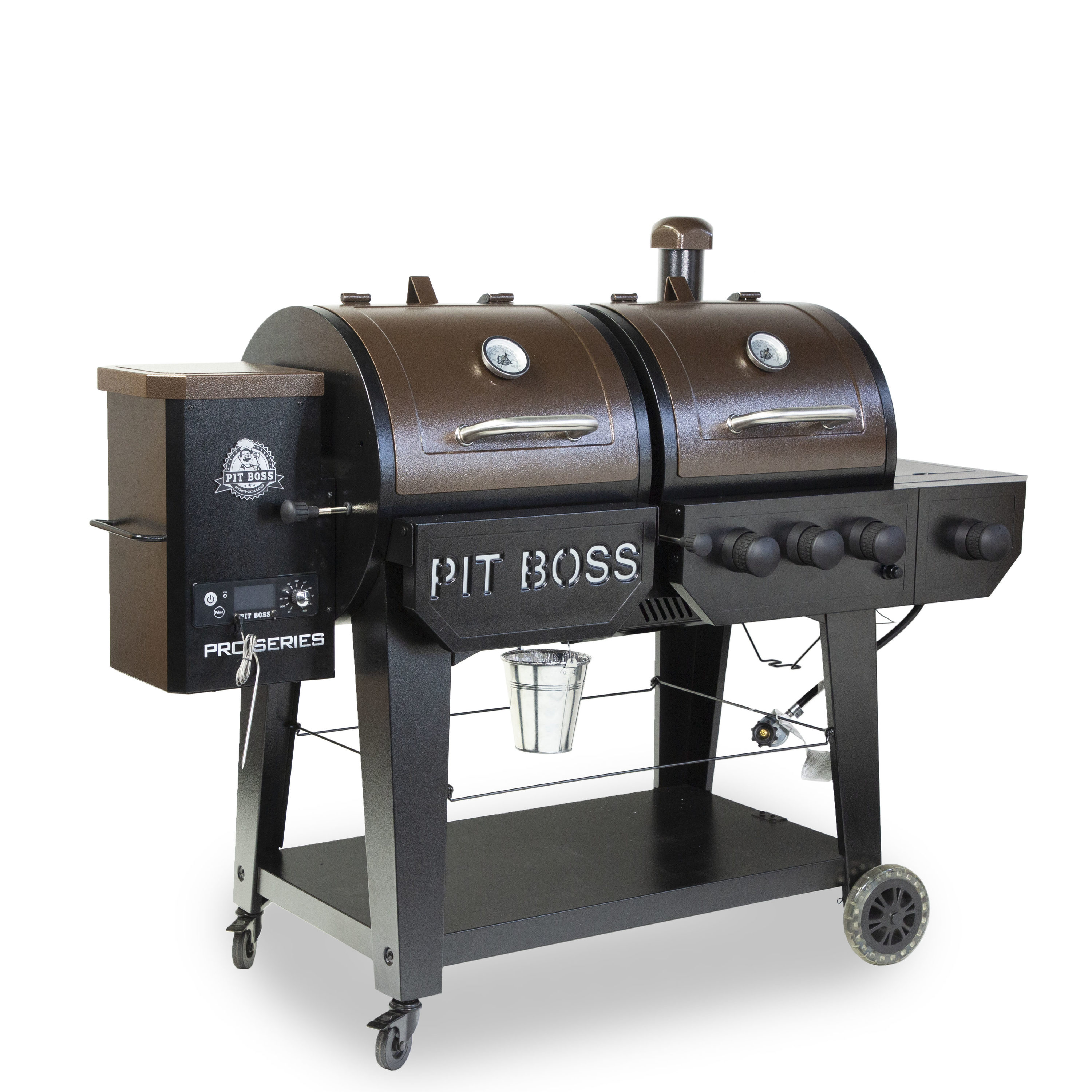 Gas and Charcoal Grill Combo with Smoker, Longhorn