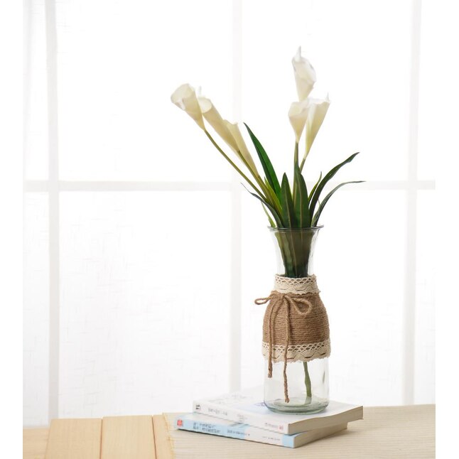 Handcrafted 4 Home Glass Table Vase with Jute Trim (Set Of 2) at Lowes.com