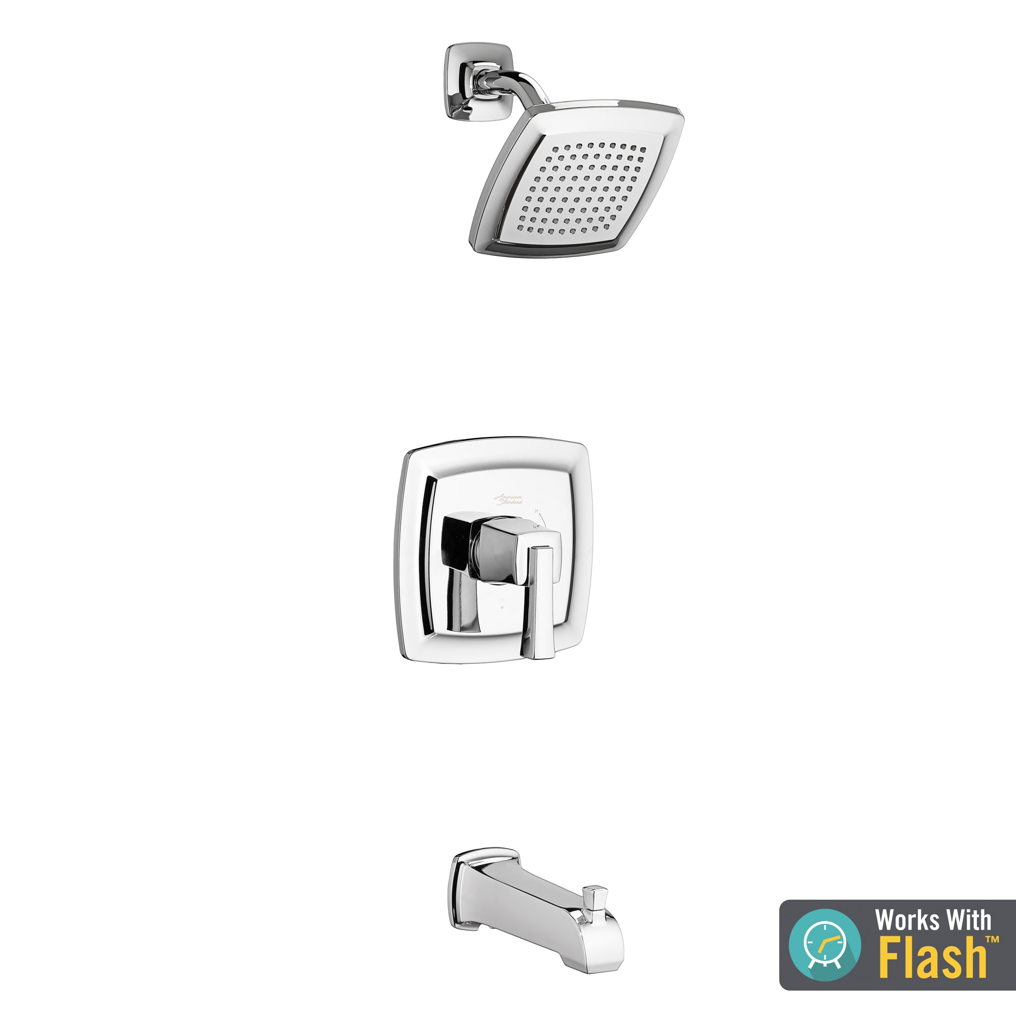 American Standard TU353502.002 Townsend Polished Chrome 1-handle Single function 6.125-Inches Square Bathtub and shower Faucet