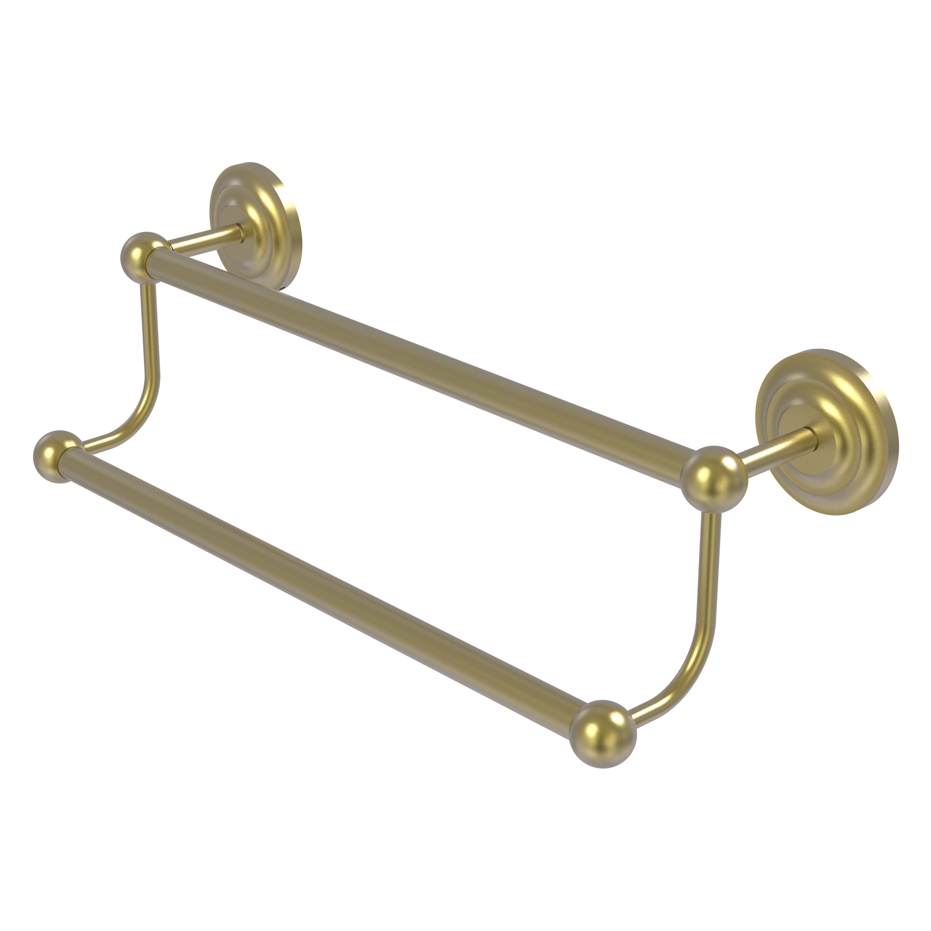 Allied Brass PQN-72/24-SBR Prestige Que New 24-in double Satin Brass Wall mount Double Towel Bar