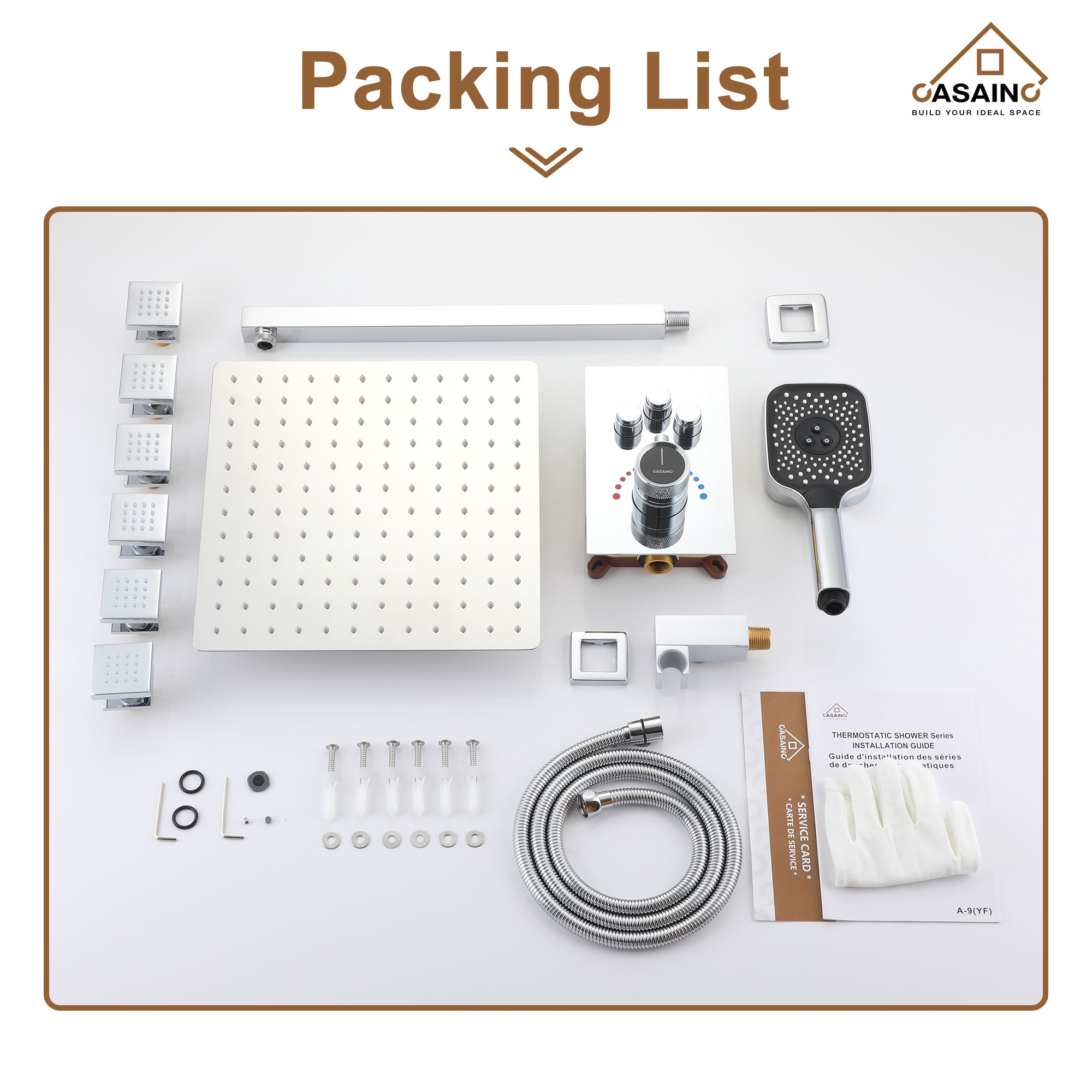 CASAINC CS6219-12CH Showerhead-Bar-Panels - View #3