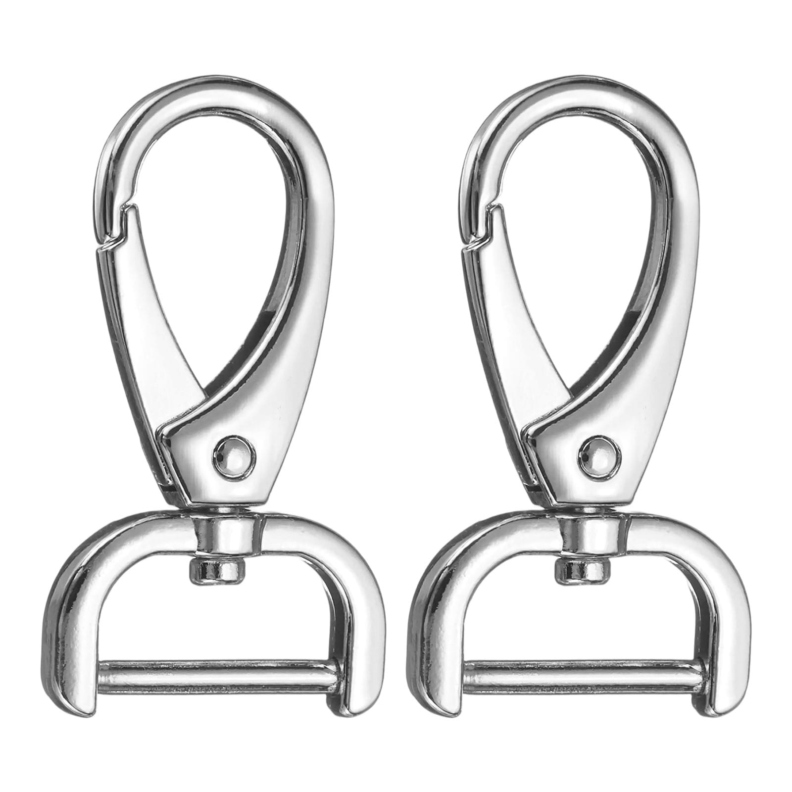 Harfington 2pcs Detachable Snap Hook Swivel Clasp 3/4inch D Ring with Swivel Lobster Claw Clasps Hook for Purse Strap Keychain Bag DIY Craft Silver